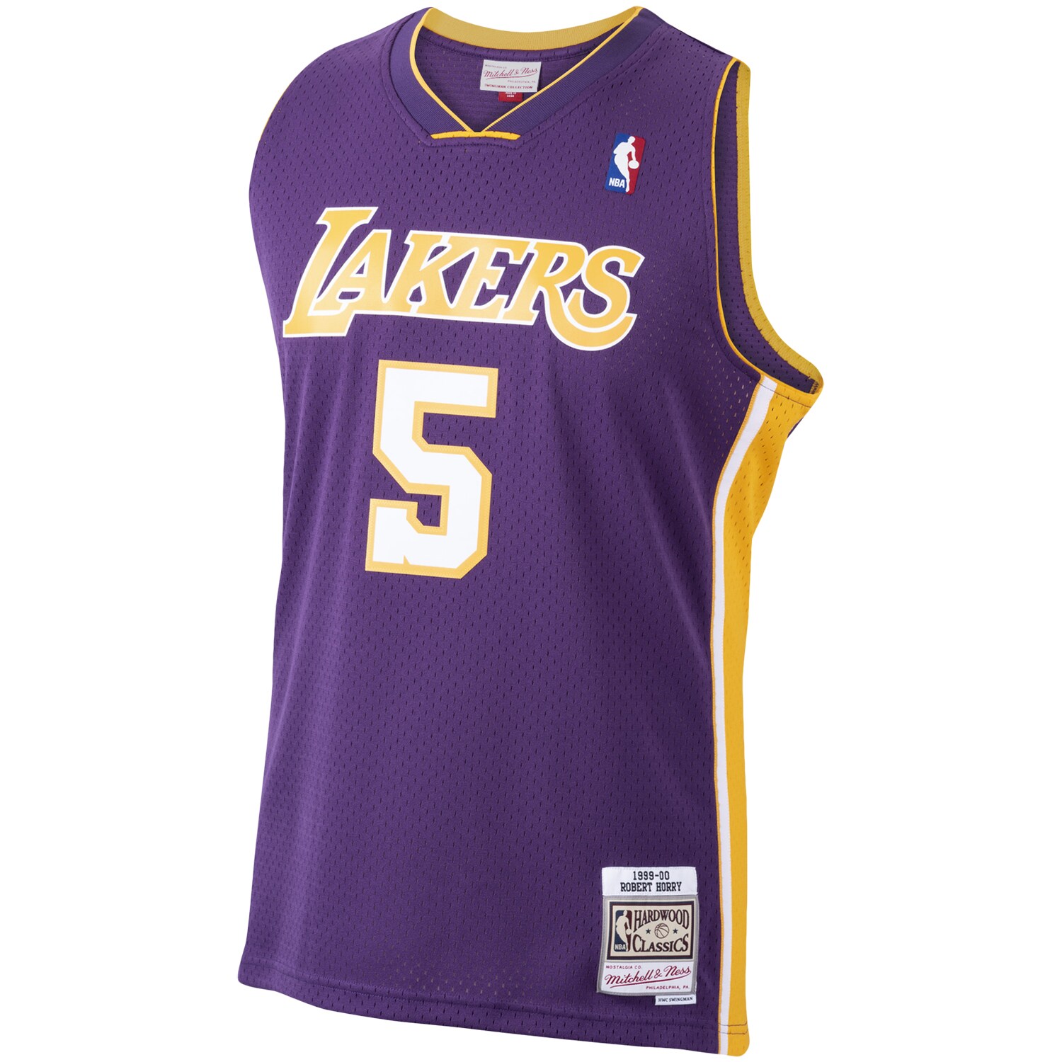 Robert Horry Los Angeles Lakers Mitchell & Ness Hardwood Classics Swingman Jersey - Purple - vstockx