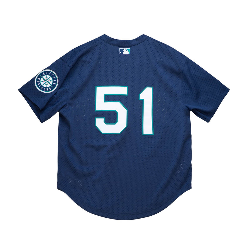 Men's Seattle Mariners Ichiro Suzuki 2002 Mitchell & Ness Navy Cooperstown Collection Mesh Batting Practice Jersey - vstockx