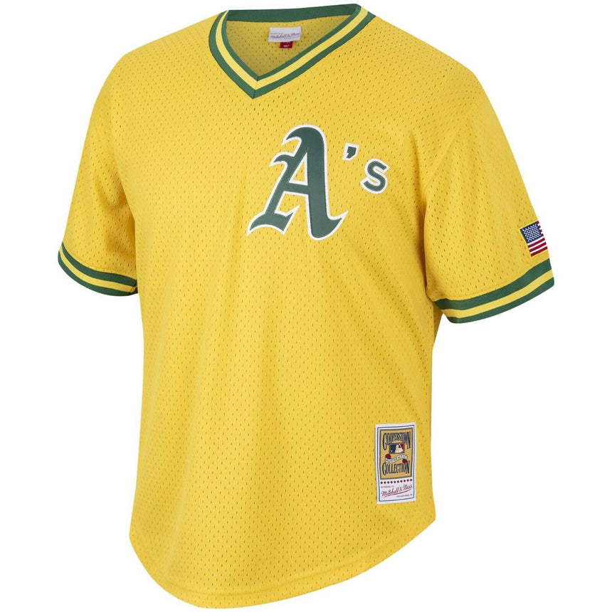 Mitchell & Ness Oakland Athletics Mark McGwire 1990 Cooperstown Collection Authentic Practice Jersey - Yellow - vstockx
