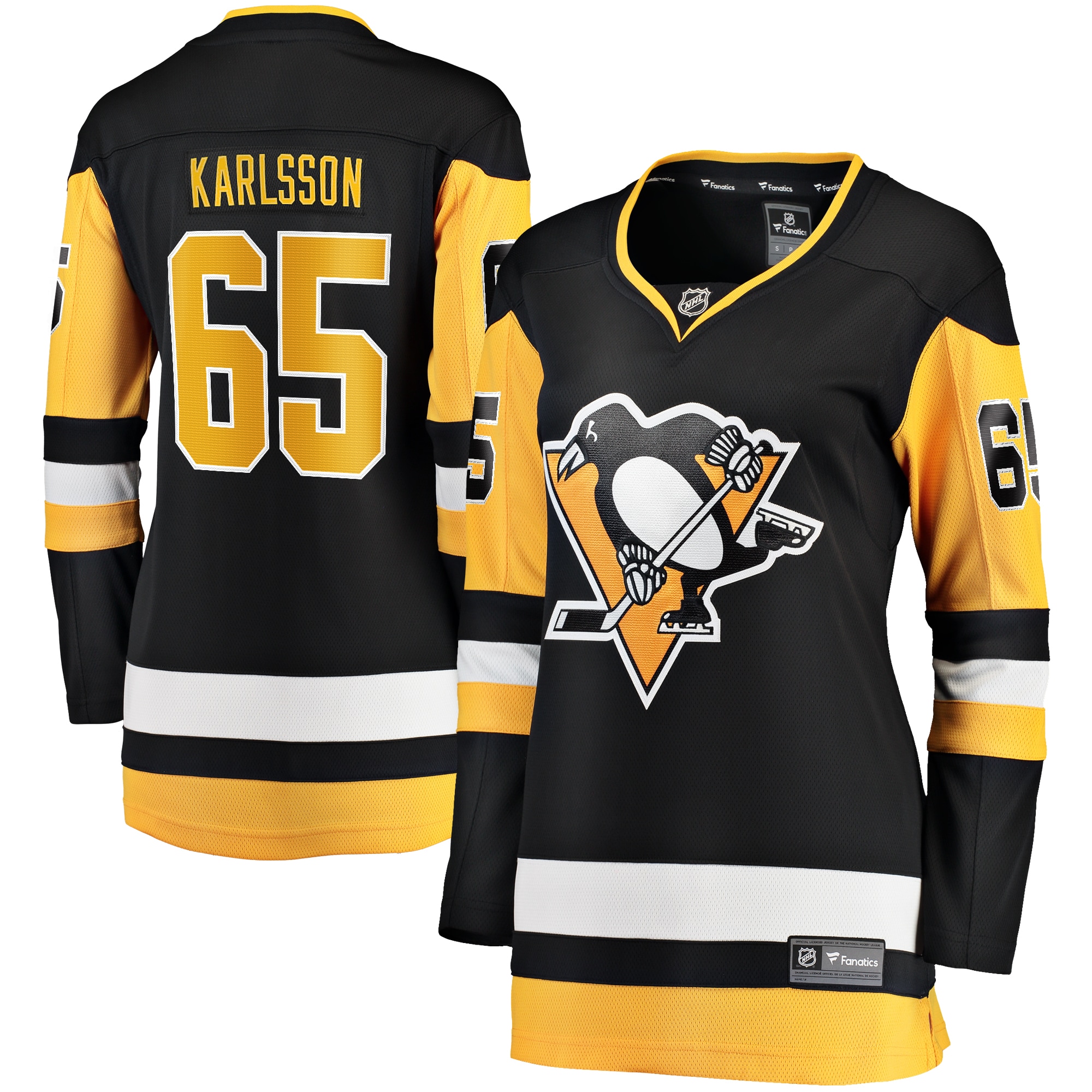 Erik Karlsson Pittsburgh Penguins Fanatics Branded Women's Home Breakaway Jersey - Black - vstockx