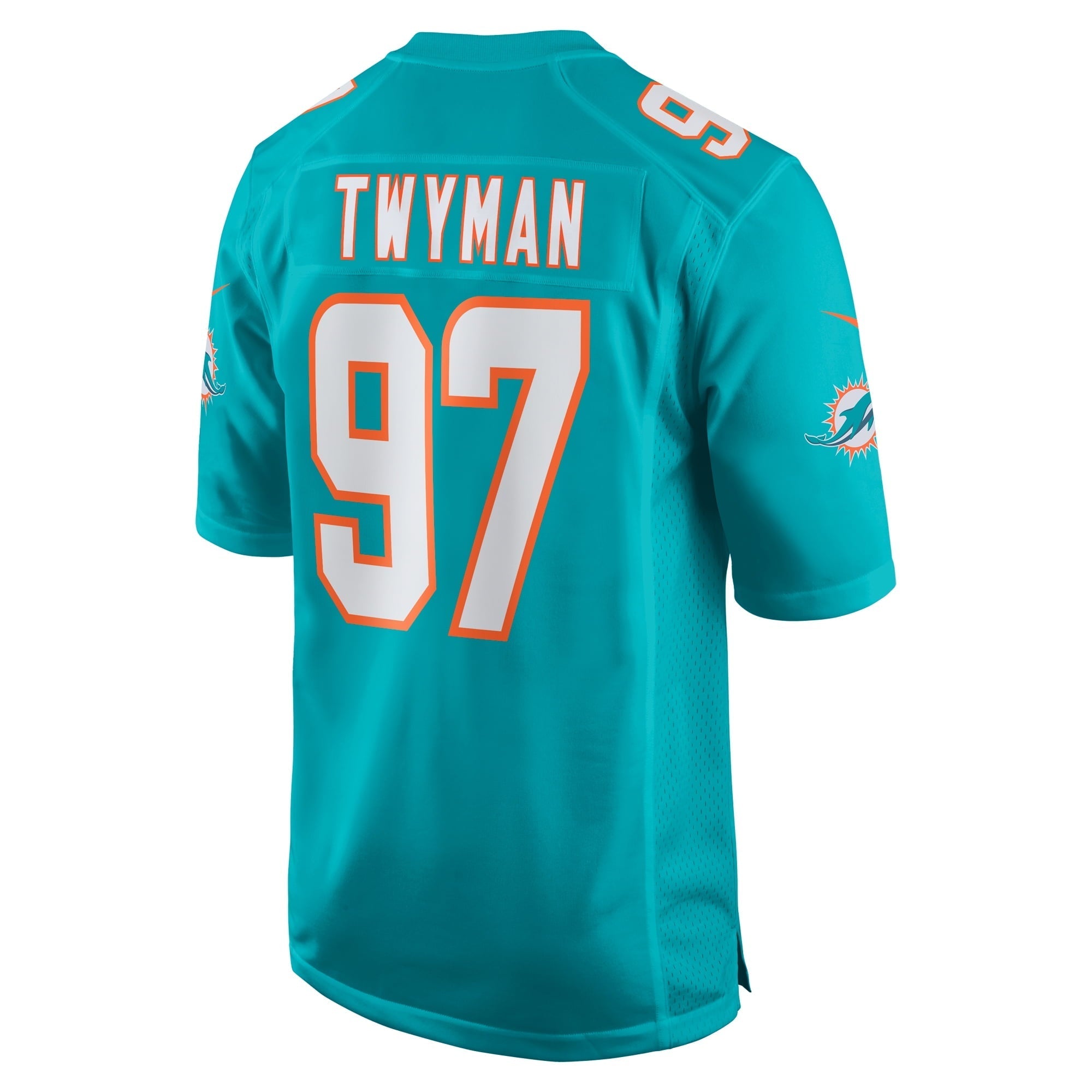 Men's Nike Jaylen Twyman Aqua Miami Dolphins Home Game Player Jersey - vstockx
