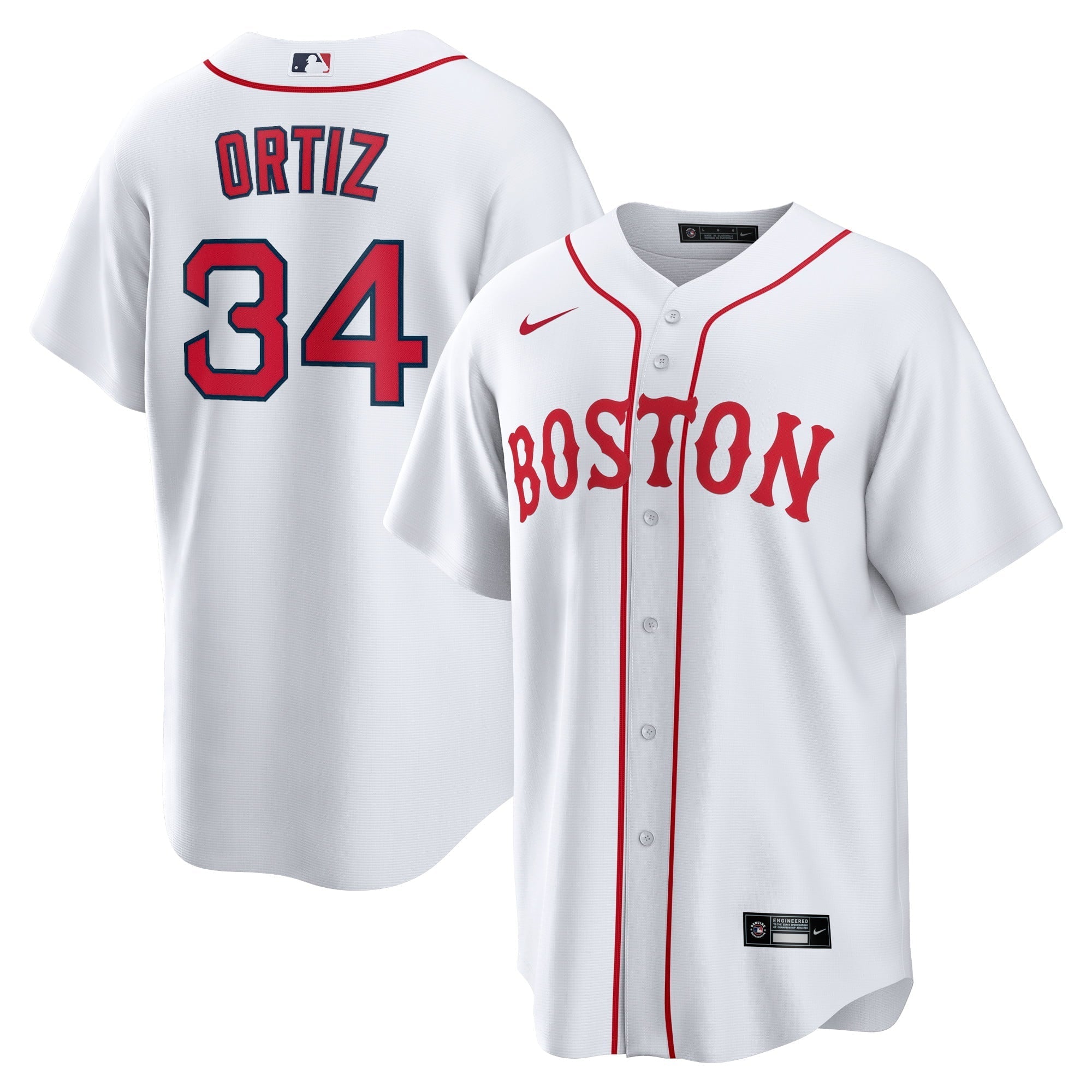 Men's Nike David Ortiz White Boston Red Sox Alternate Replica Player Jersey - vstockx