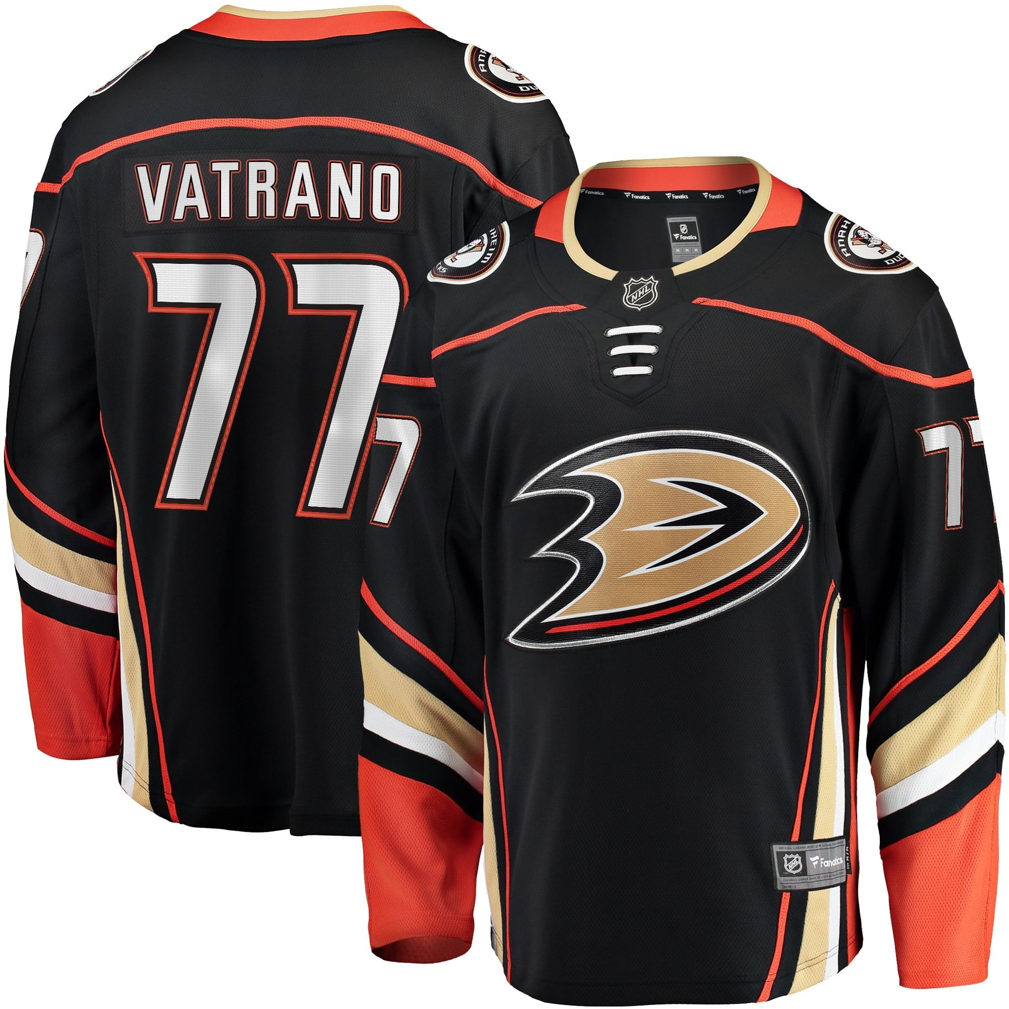 Men's Fanatics Branded Frank Vatrano Black Anaheim Ducks Home Breakaway Player Jersey - vstockx