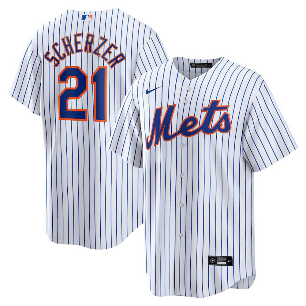Youth New York Mets Max Scherzer Cool Base Replica Home Jersey - White - vstockx