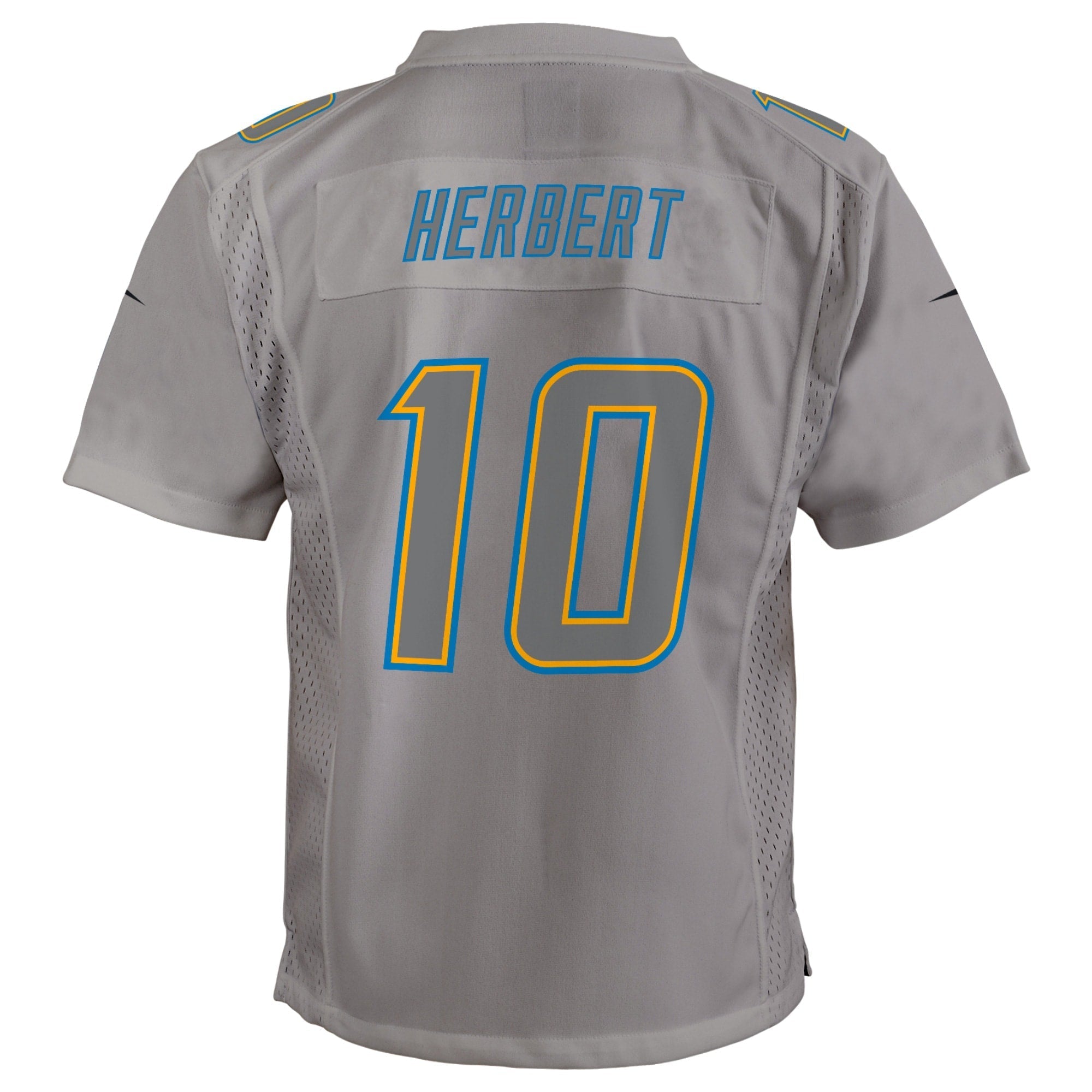 Youth Nike Justin Herbert Gray Los Angeles Chargers Atmosphere Game Jersey - vstockx