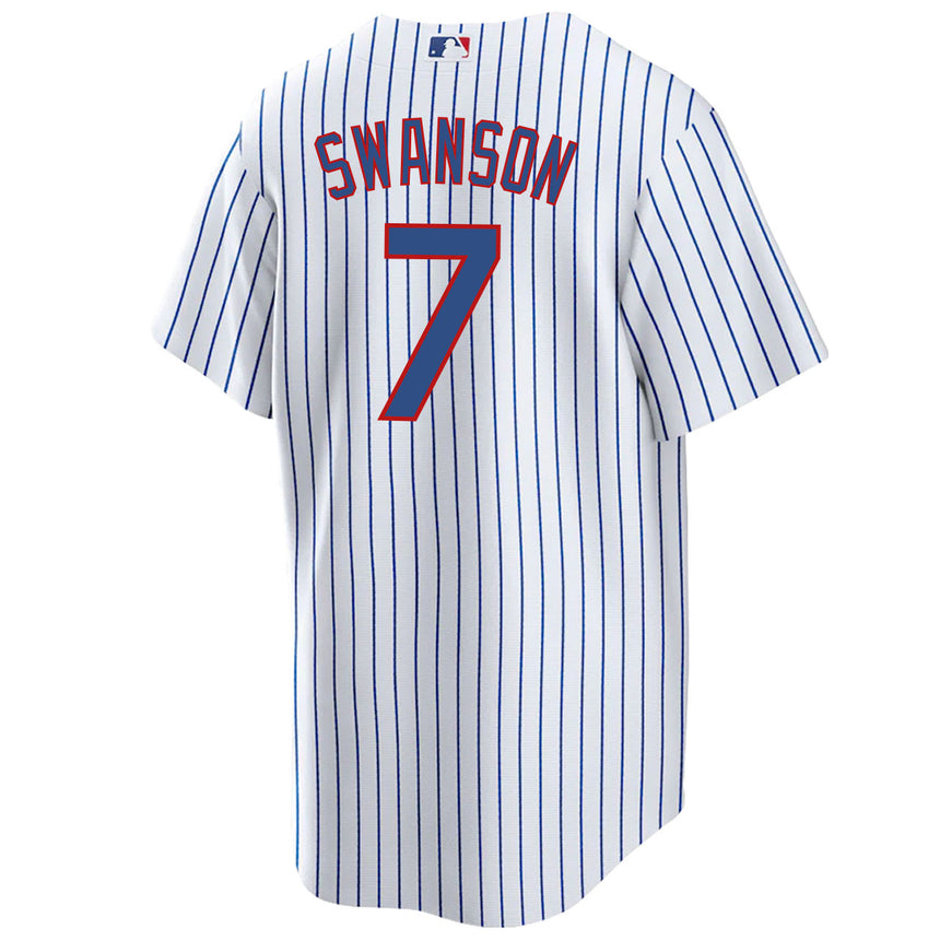 Men's Dansby Swanson Chicago Cubs White Home Premium Stitch Replica Jersey - vstockx