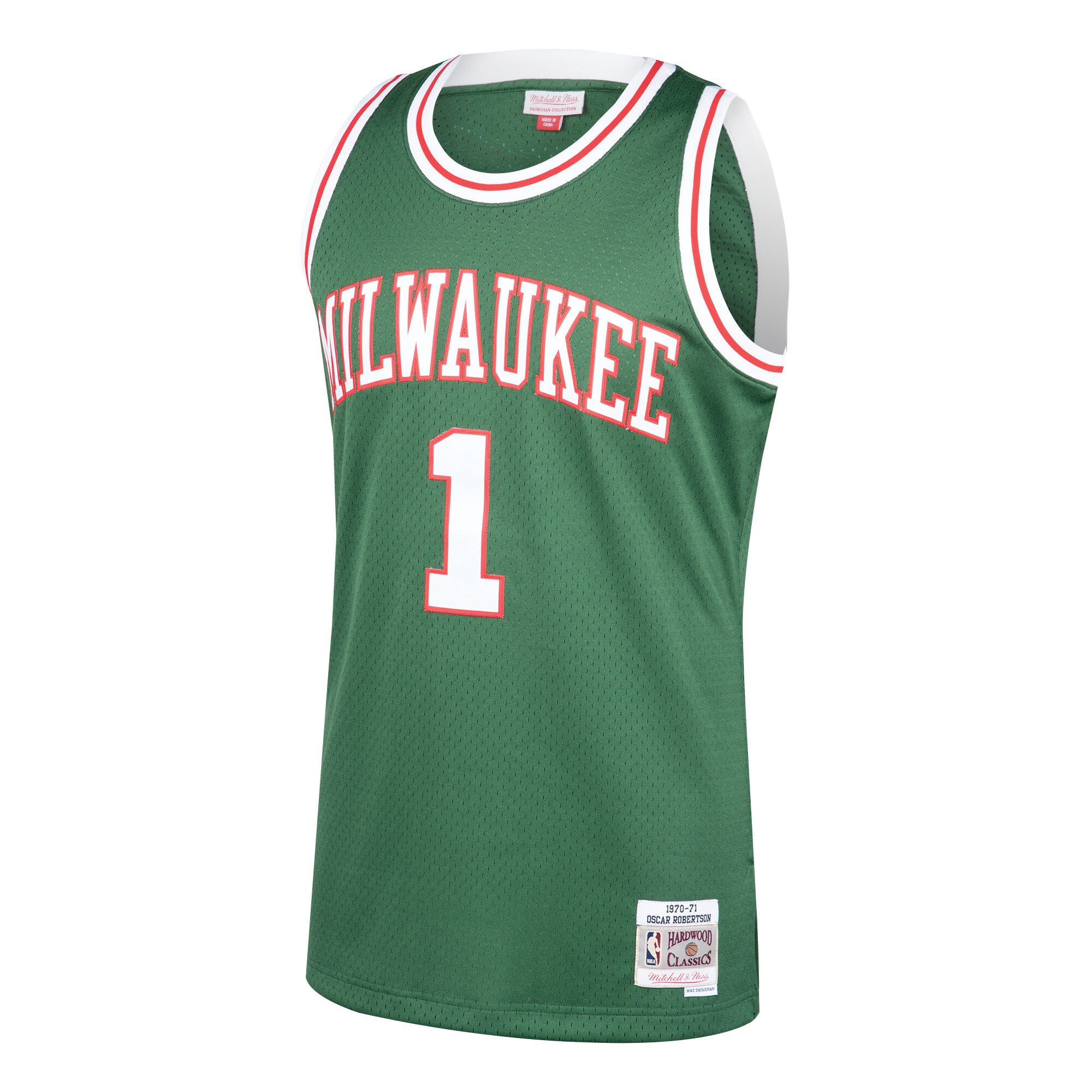 Oscar Robertson Milwaukee Bucks Mitchell & Ness 2001/02 Hardwood Classics Swingman Jersey - Green - vstockx