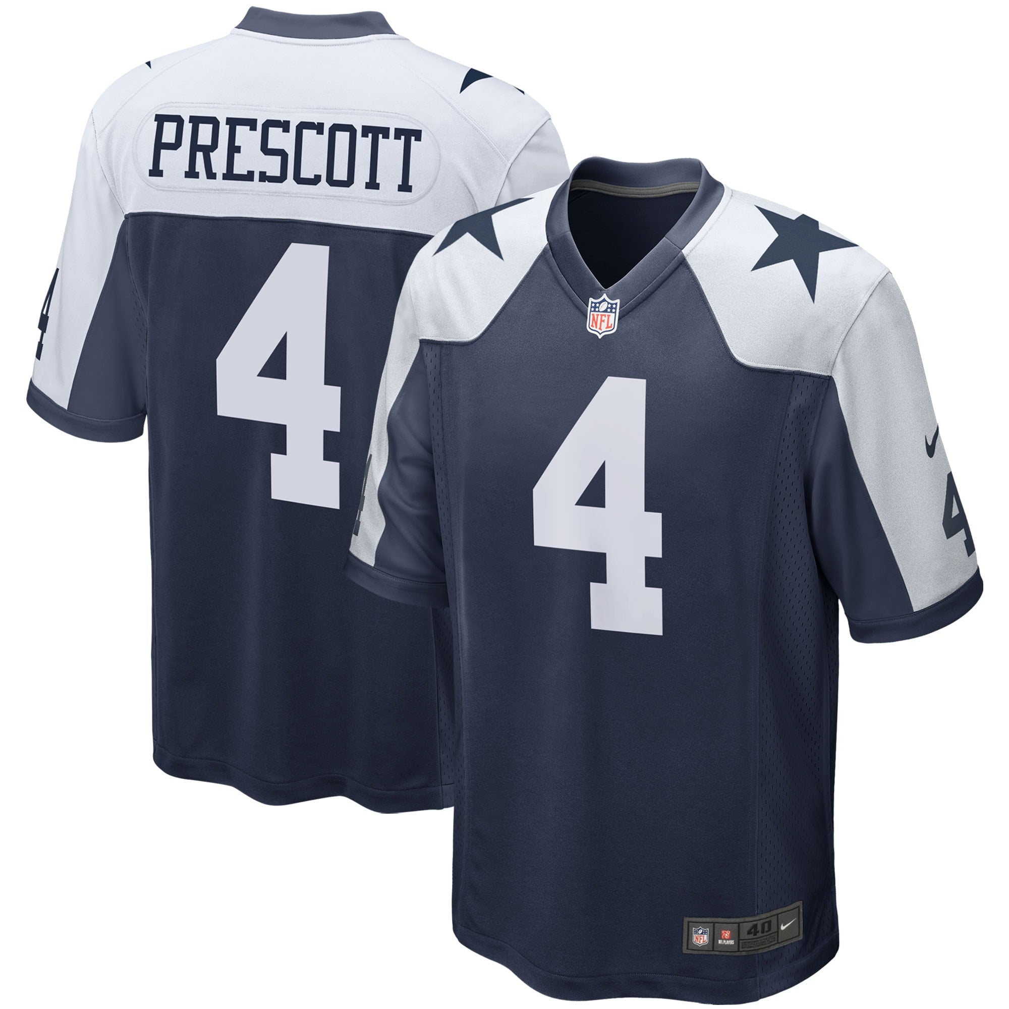 Men's Nike Dak Prescott Navy Dallas Cowboys Alternate Game Team Jersey - vstockx