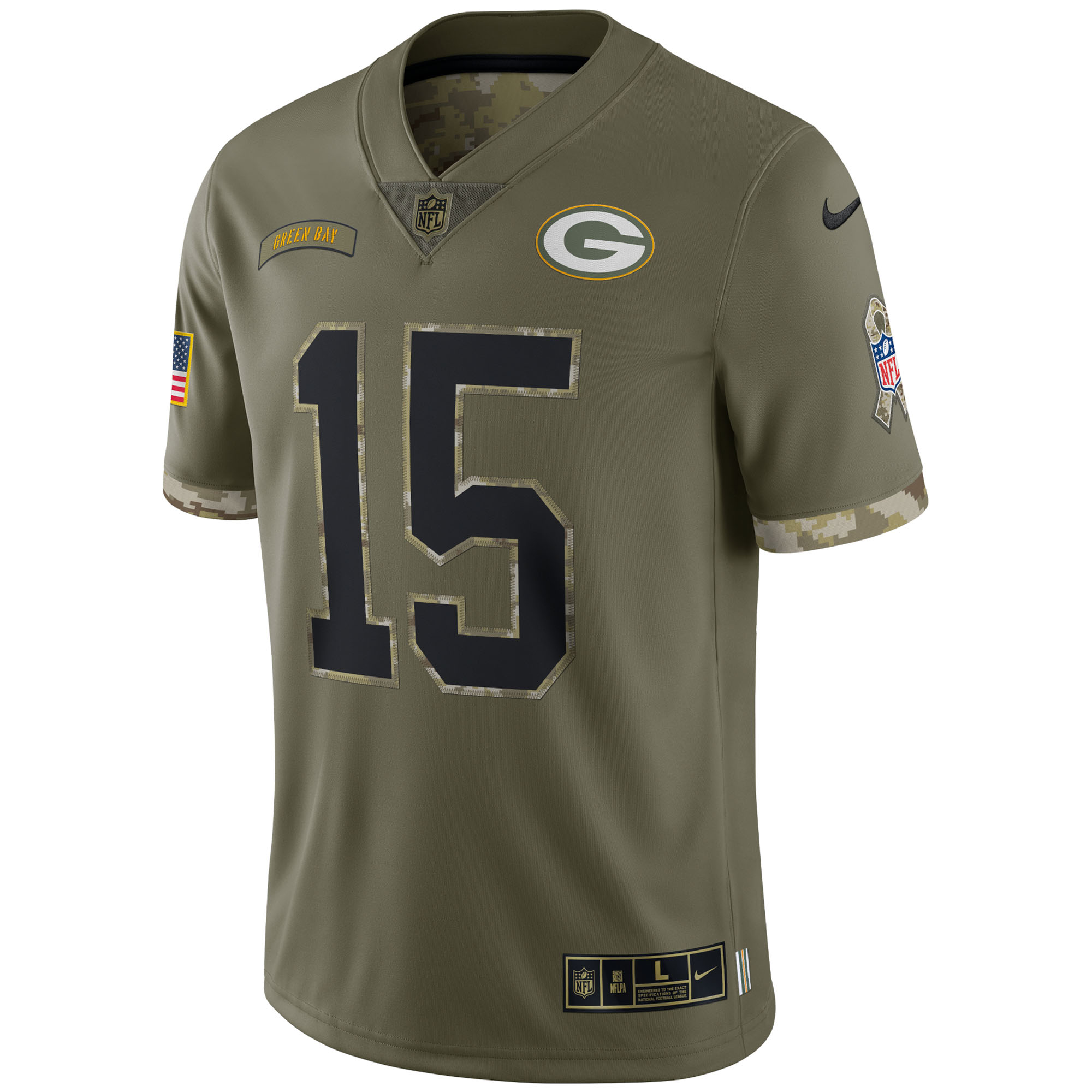 Bart Starr Green Bay Packers 2022 Salute To Service Retired Player Limited Jersey - Olive - vstockx