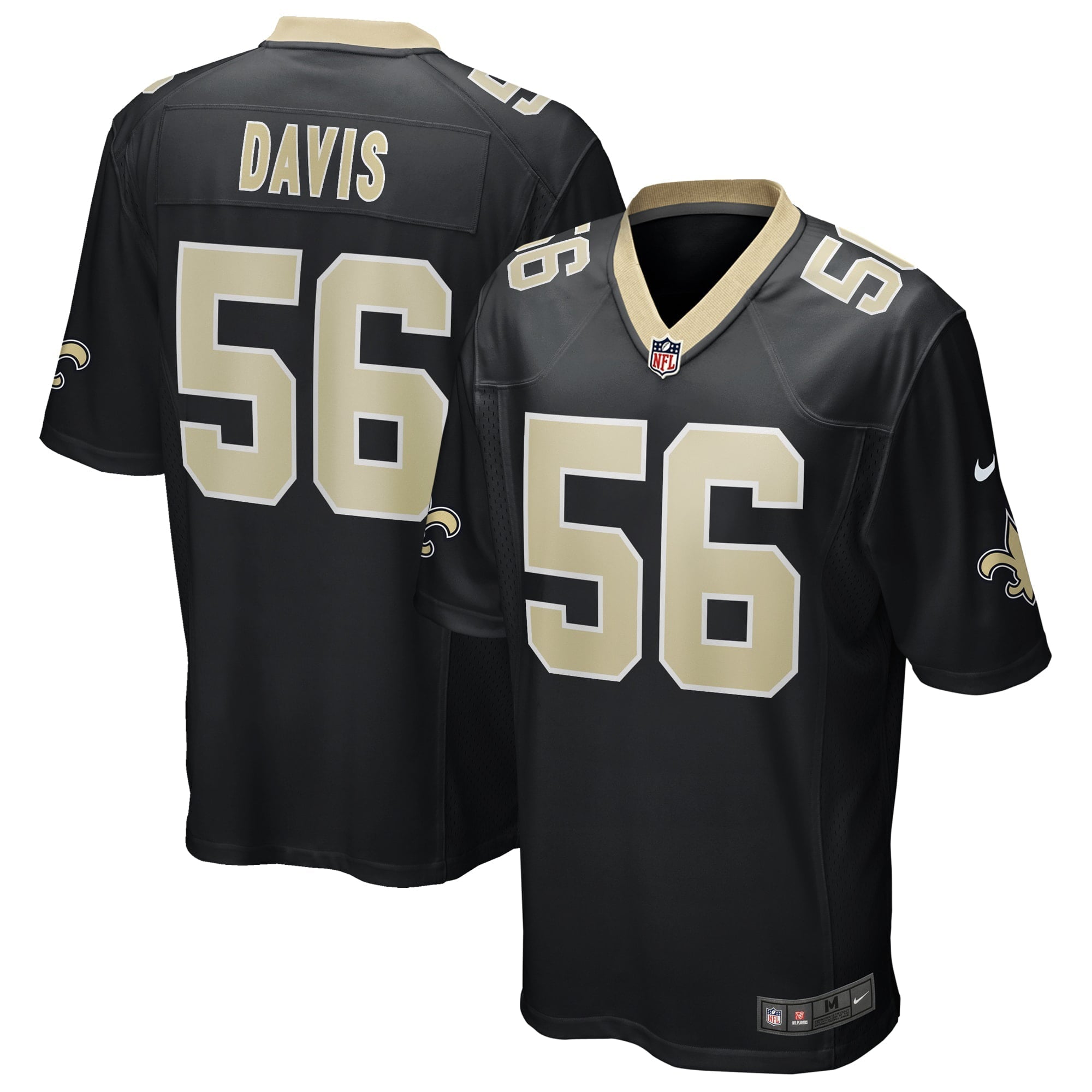 Men's Nike Demario Davis Black New Orleans Saints Game Jersey - vstockx