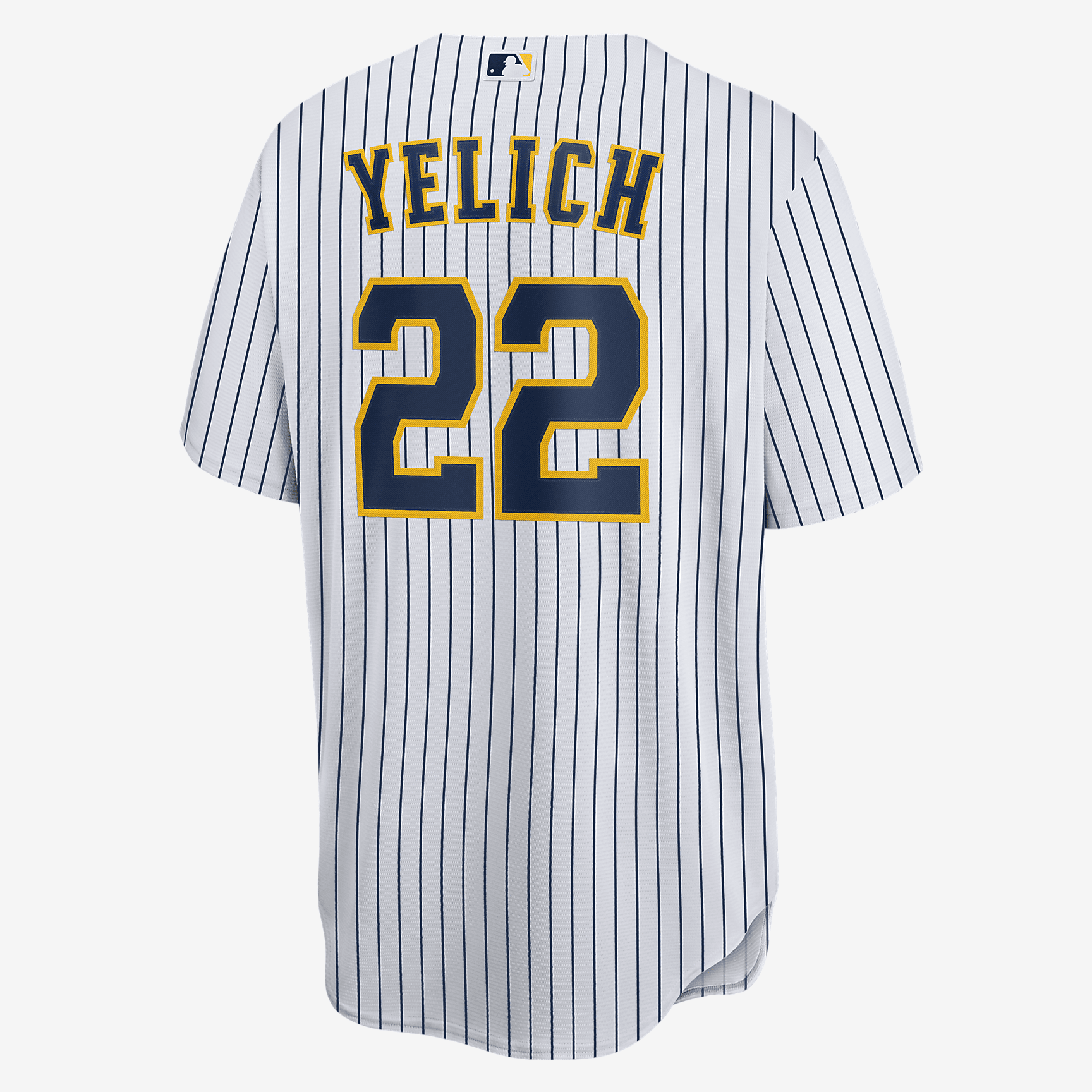 MLB Milwaukee Brewers (Christian Yelich) Men's Replica Baseball Jersey - White/Navy - vstockx