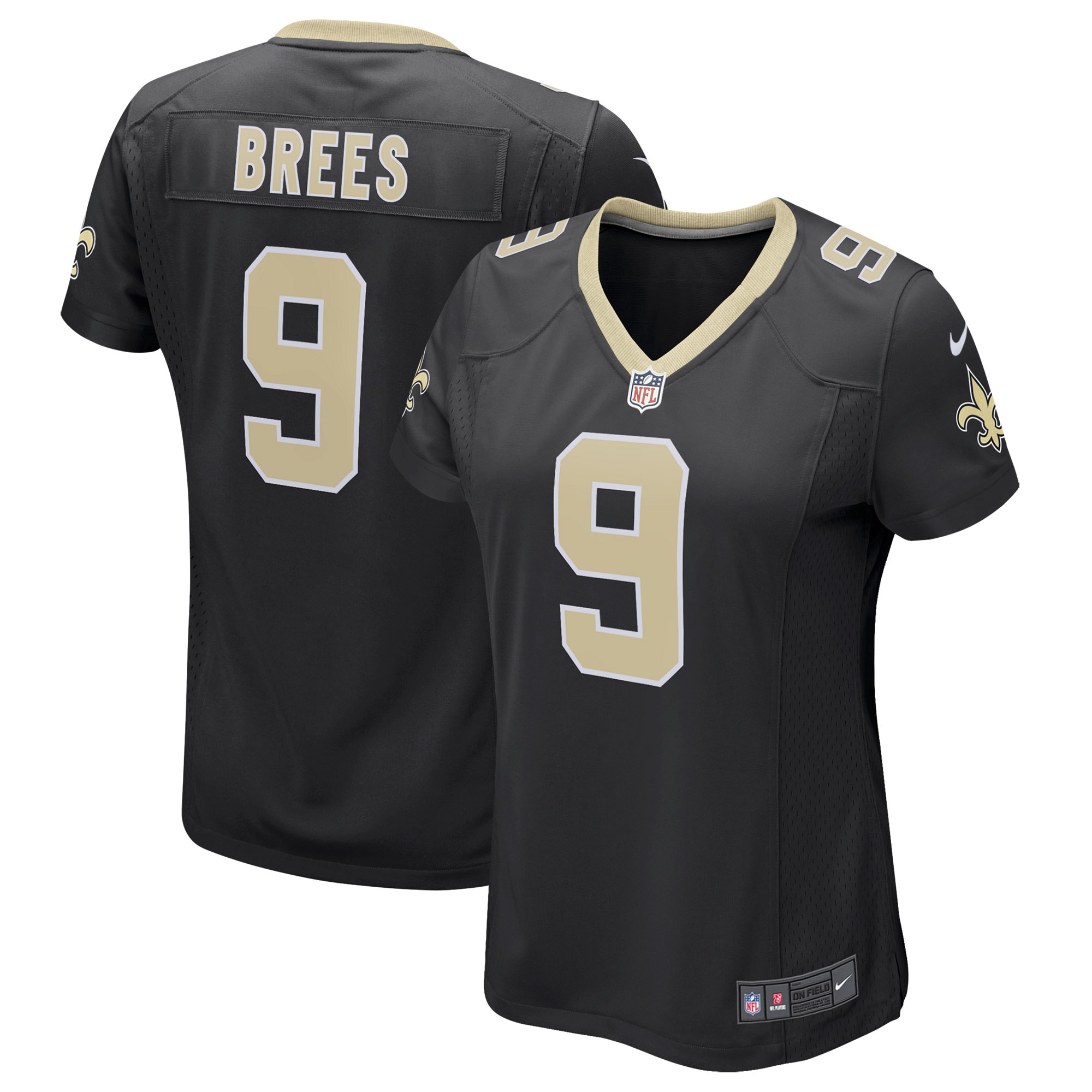 Drew Brees New Orleans Saints Nike Women's Game Player Jersey - Black - vstockx
