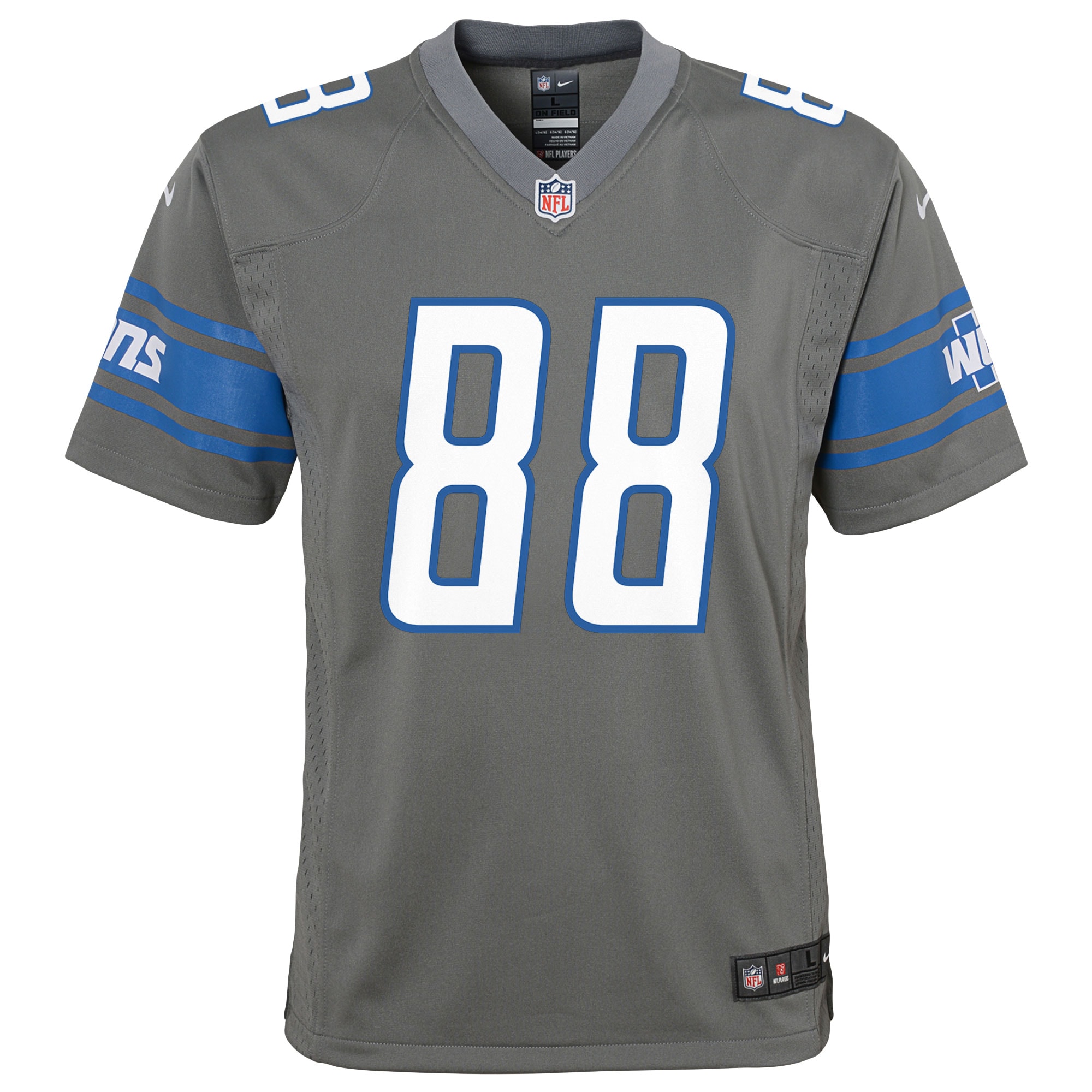 T.J. Hockenson Detroit Lions Nike Youth Team Game Jersey - Silver - vstockx
