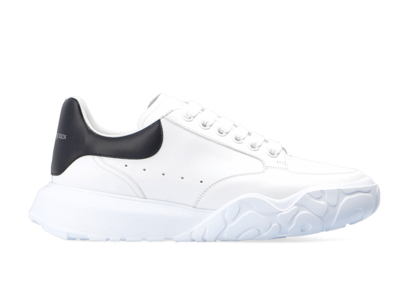 Alexander McQueen Oversized Court Trainer White Black - vstockx