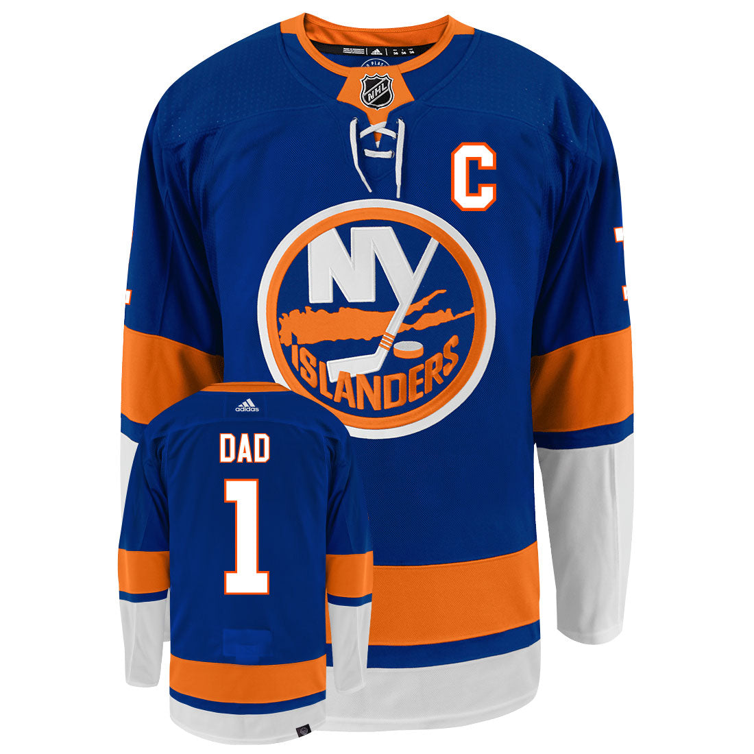New York Islanders Dad Number One Adidas Primegreen Authentic NHL Hockey Jersey - vstockx