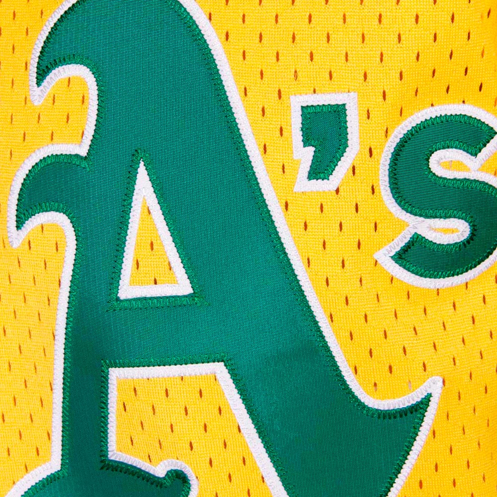 Rickey Henderson Oakland Athletics Mitchell & Ness Cooperstown Mesh Batting Practice Jersey - Yellow - vstockx