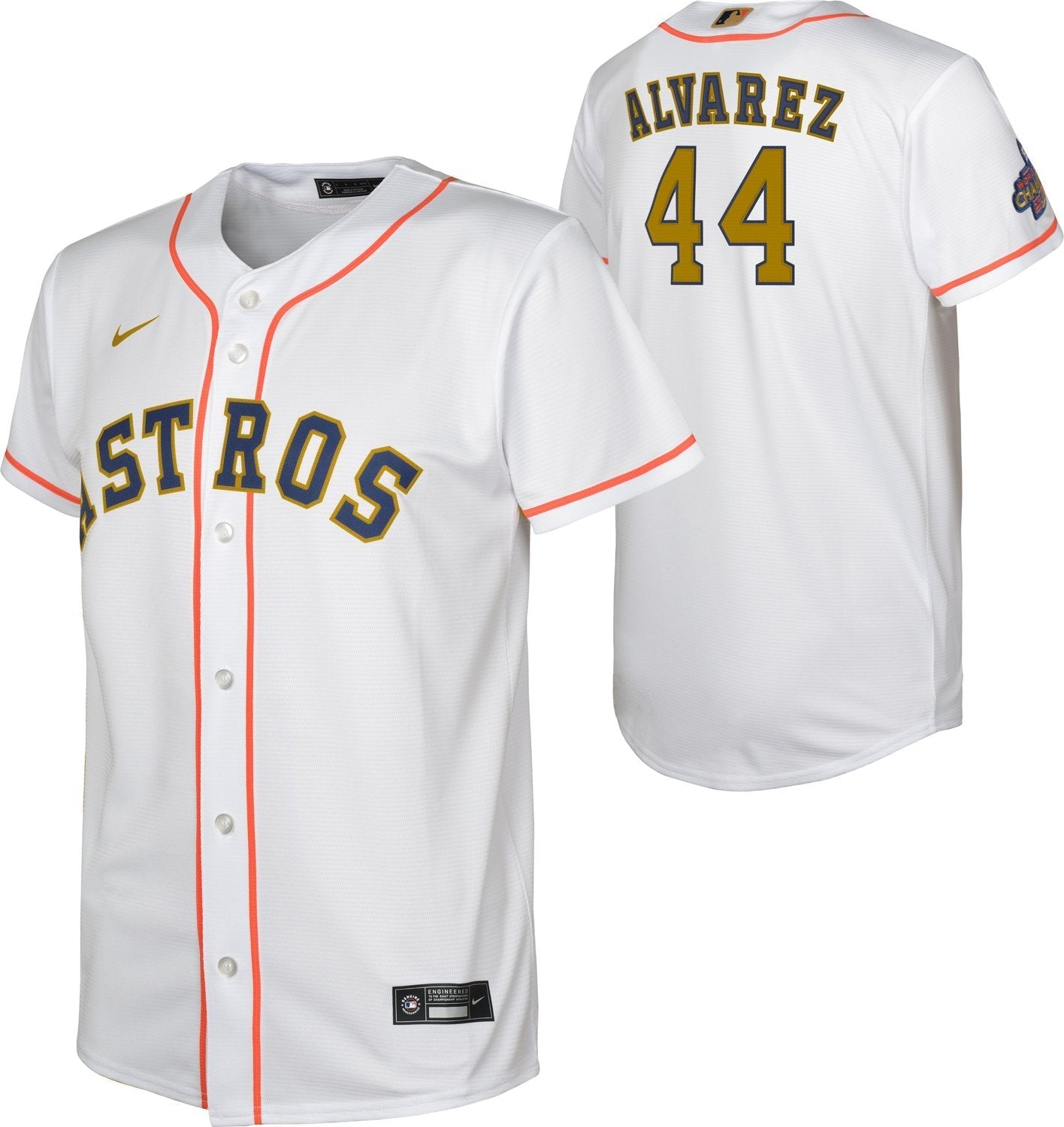 Nike Youth Houston Astros Gold Yordan Alvarez Replica Jersey - vstockx