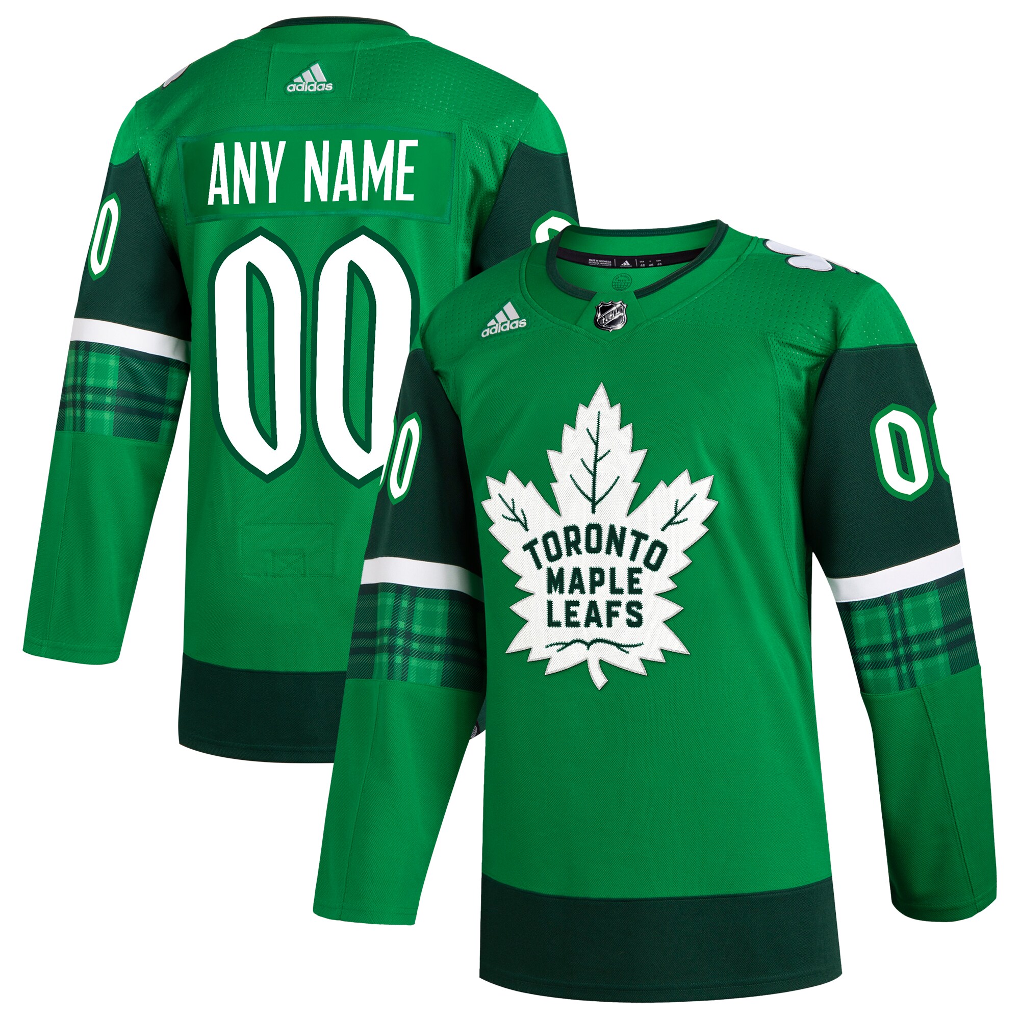 Toronto Maple Leafs adidas St. Patrick's Day Authentic Custom Jersey - Kelly Green - vstockx