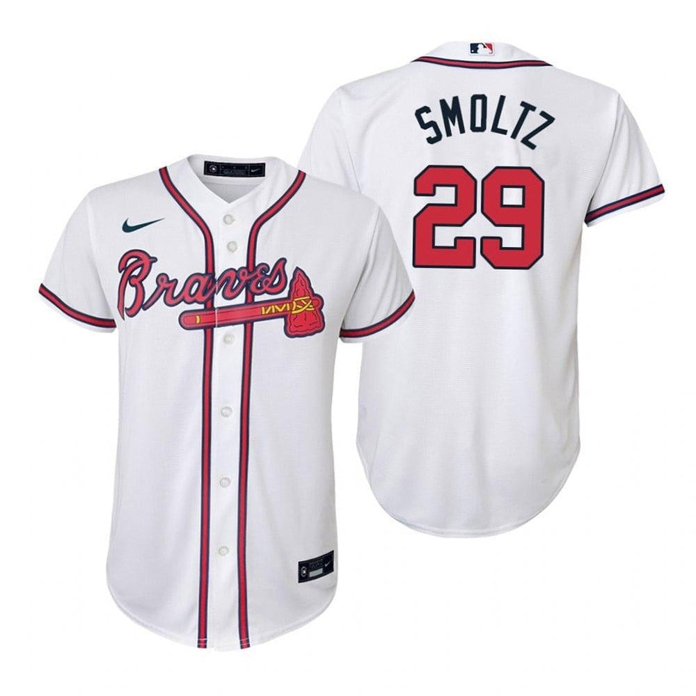 Men's Atlanta Braves John Smoltz Replica Home Jersey - White - vstockx