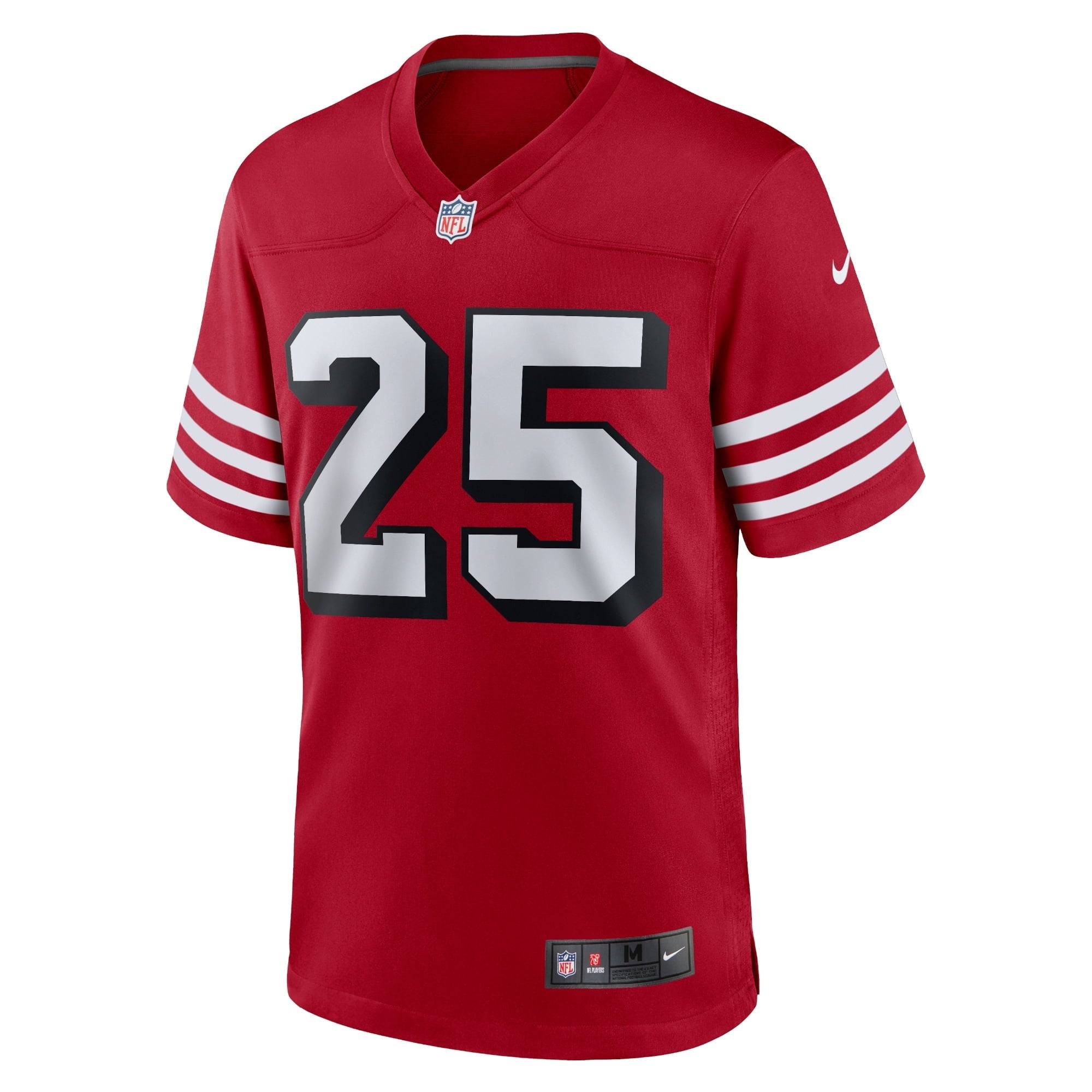 Men's Nike Elijah Mitchell Scarlet San Francisco 49ers Alternate Team Game Jersey - vstockx