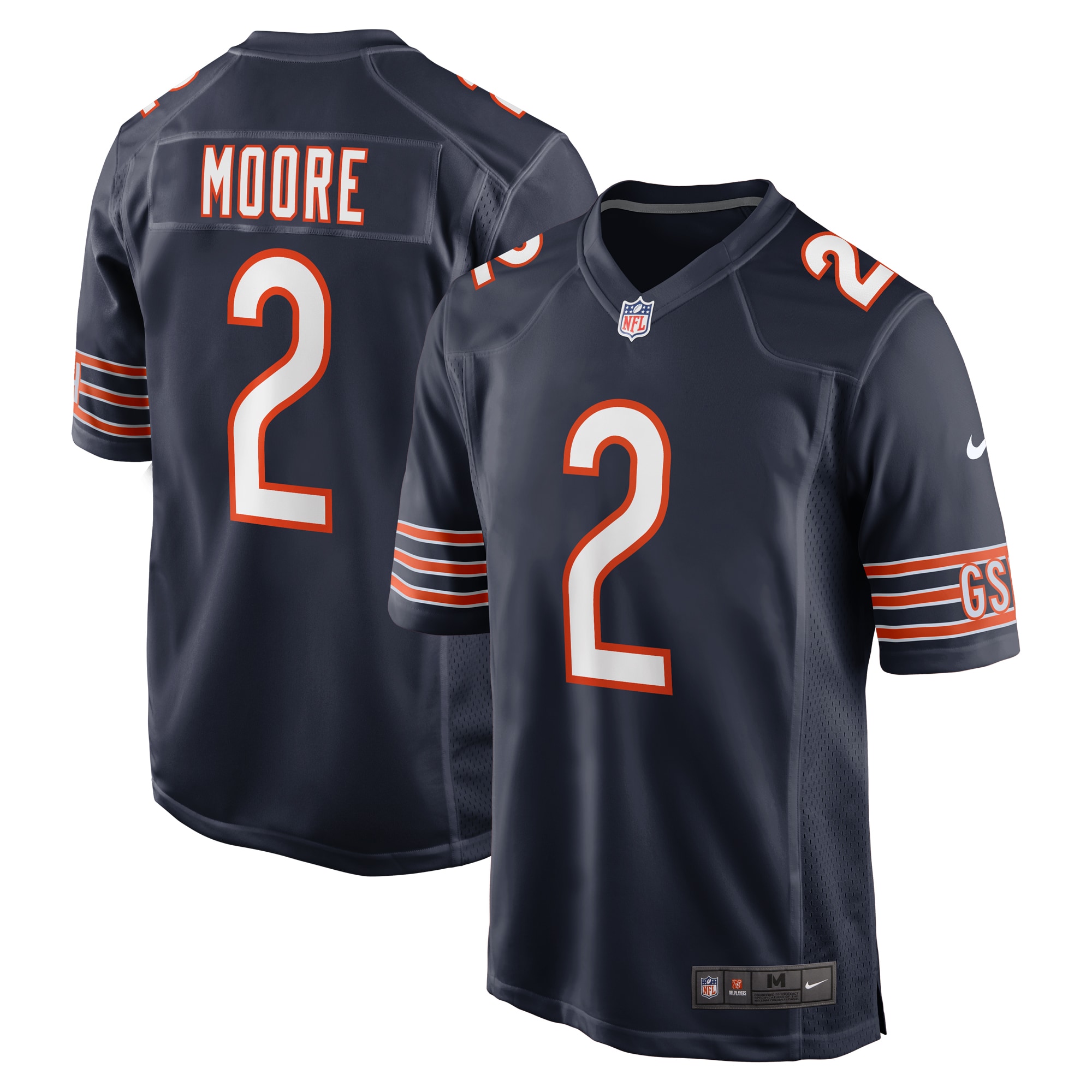 D.J. Moore Chicago Bears Nike Team Color Game Jersey - Navy - vstockx