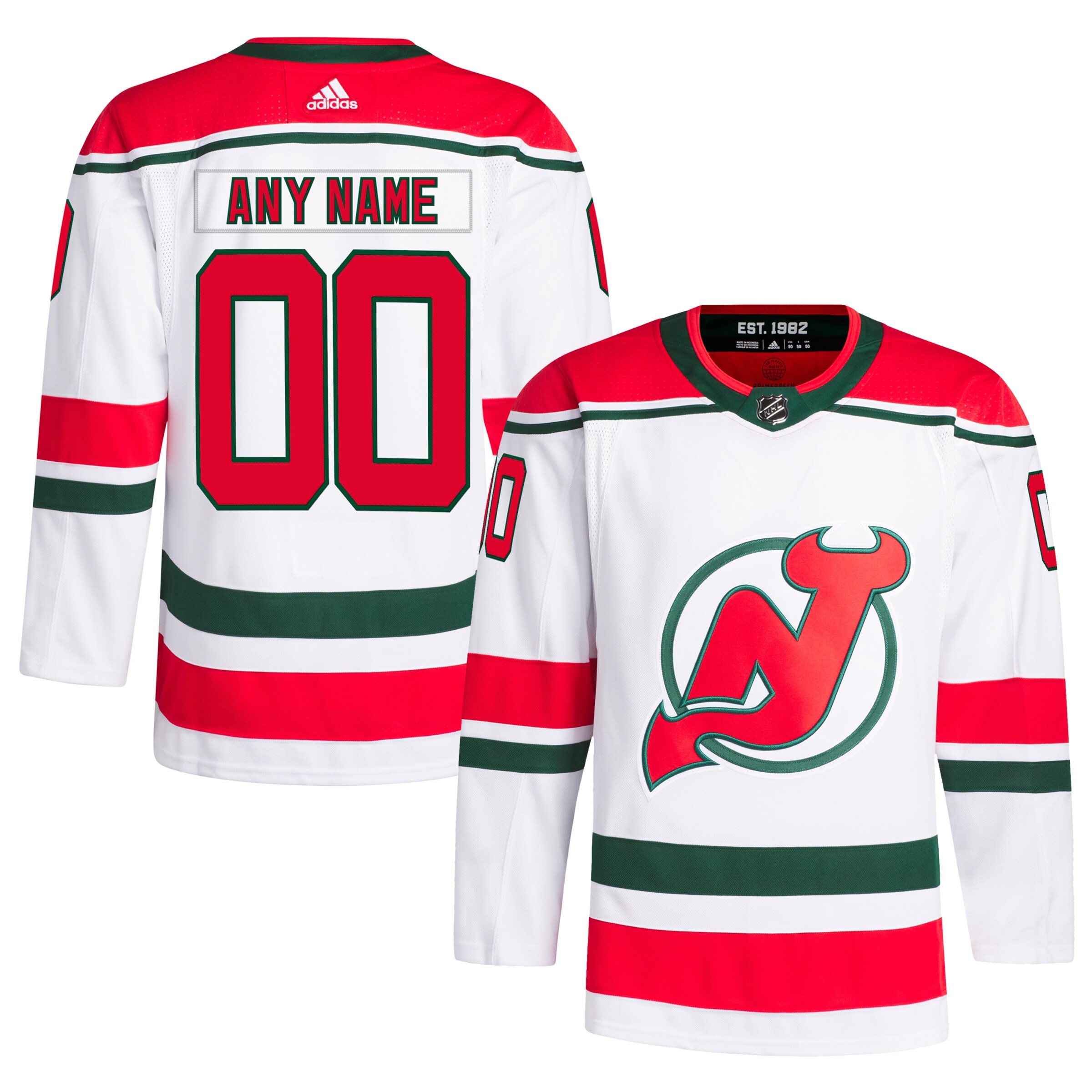 New Jersey Devils adidas Heritage Authentic Pro Primegreen Custom Jersey - White - vstockx