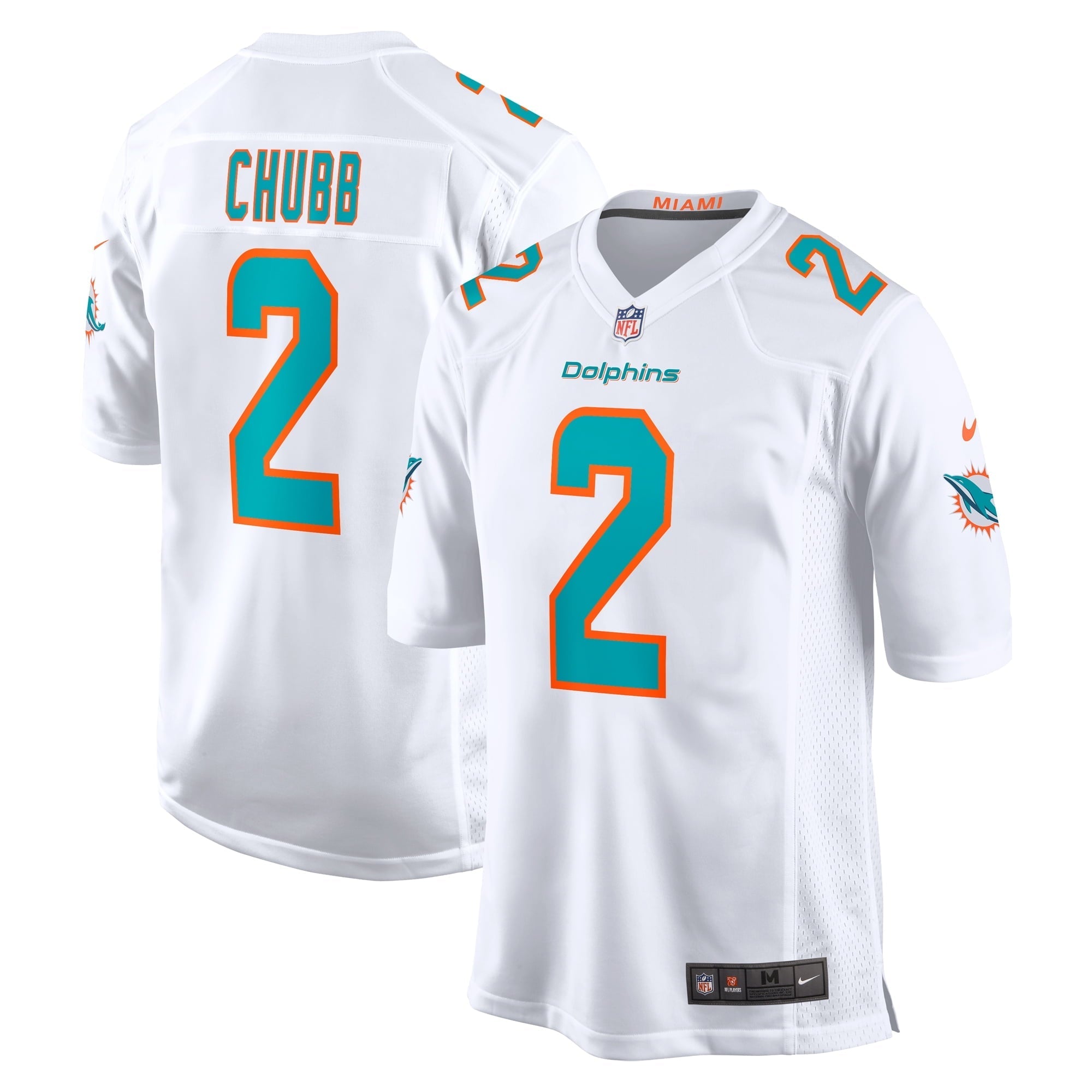 Men's Nike Bradley Chubb White Miami Dolphins Game Player Jersey - vstockx
