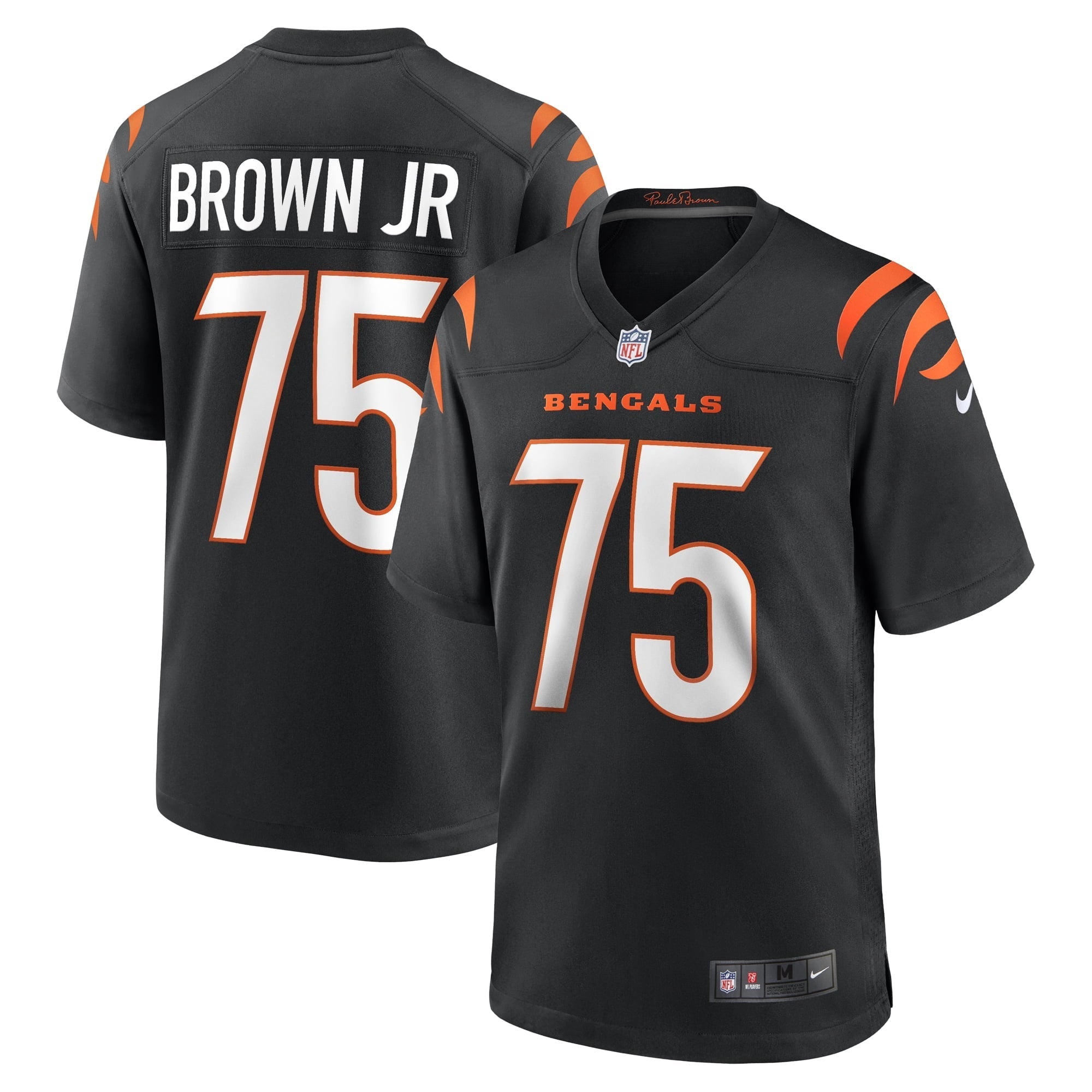 Men's Nike Orlando Brown Jr. Black Cincinnati Bengals Team Game Jersey - vstockx