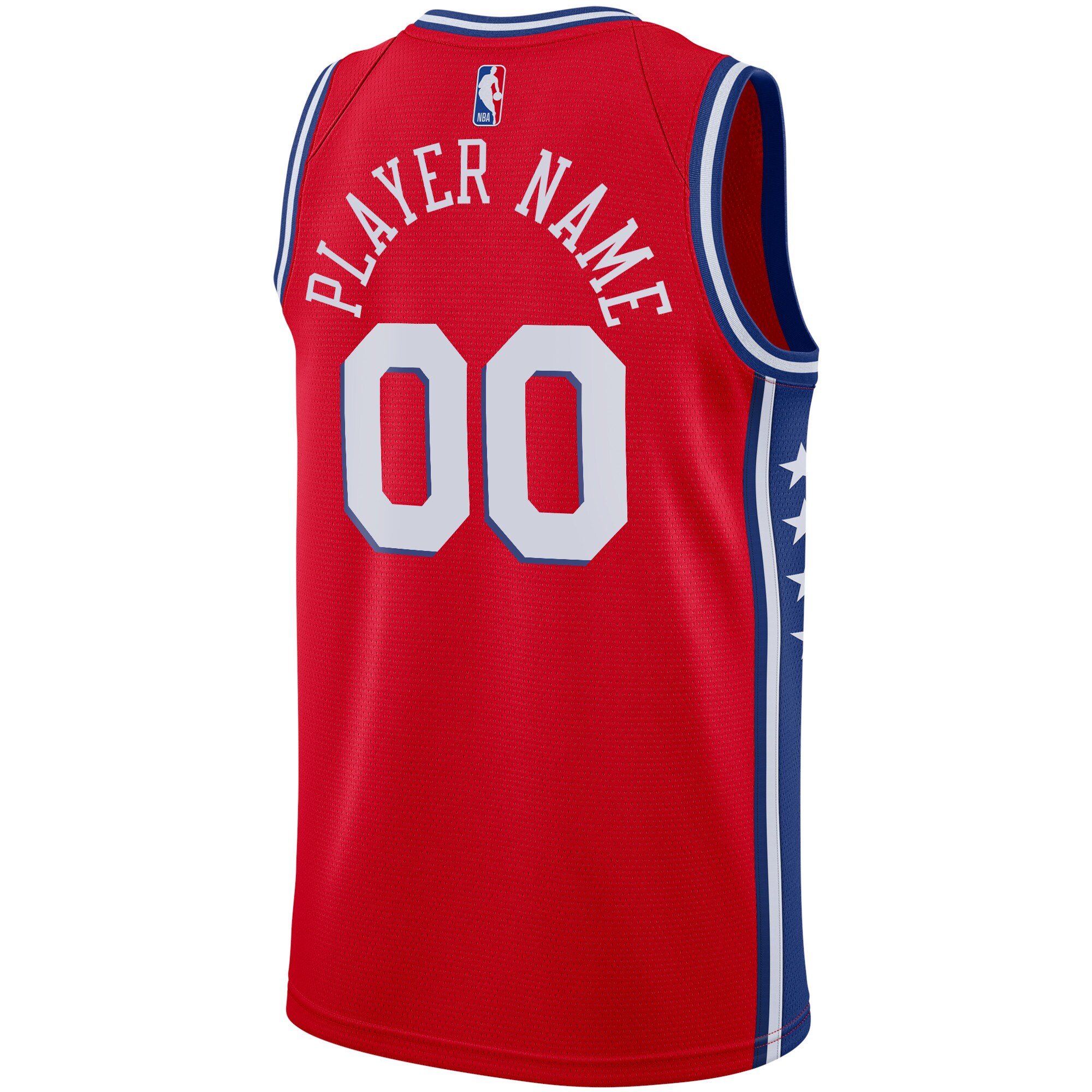 Philadelphia 76ers Jordans Brand Swingman Custom Jersey - Statement Edition - Red - vstockx