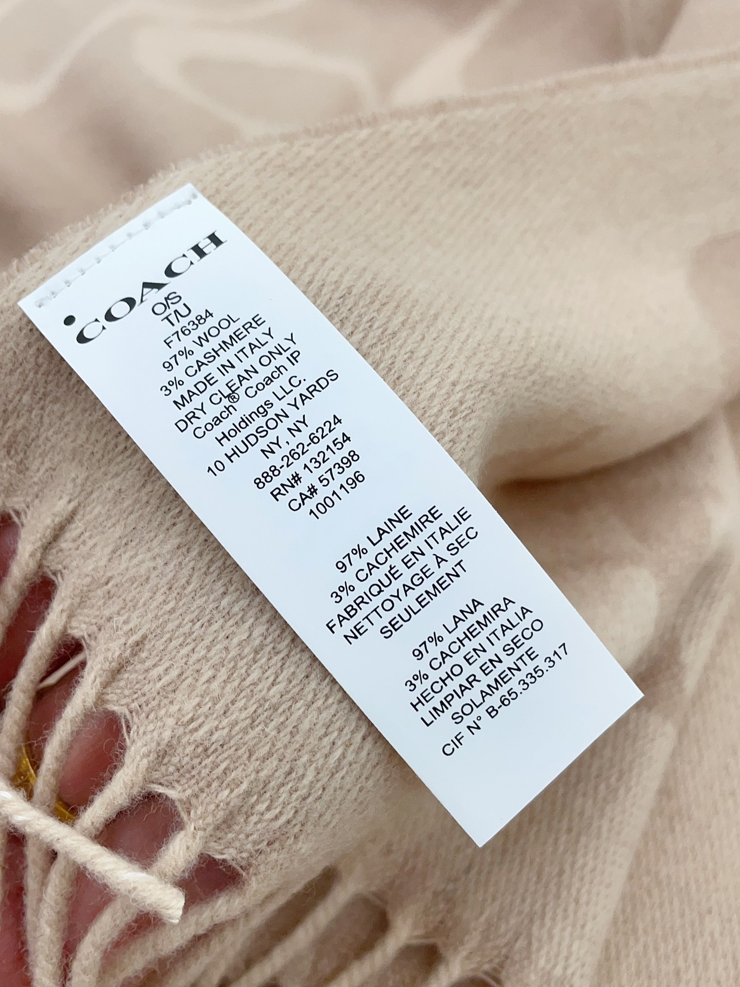 Streetwear Scarf COACH 328771 SIZE:195×53cm - vstockx