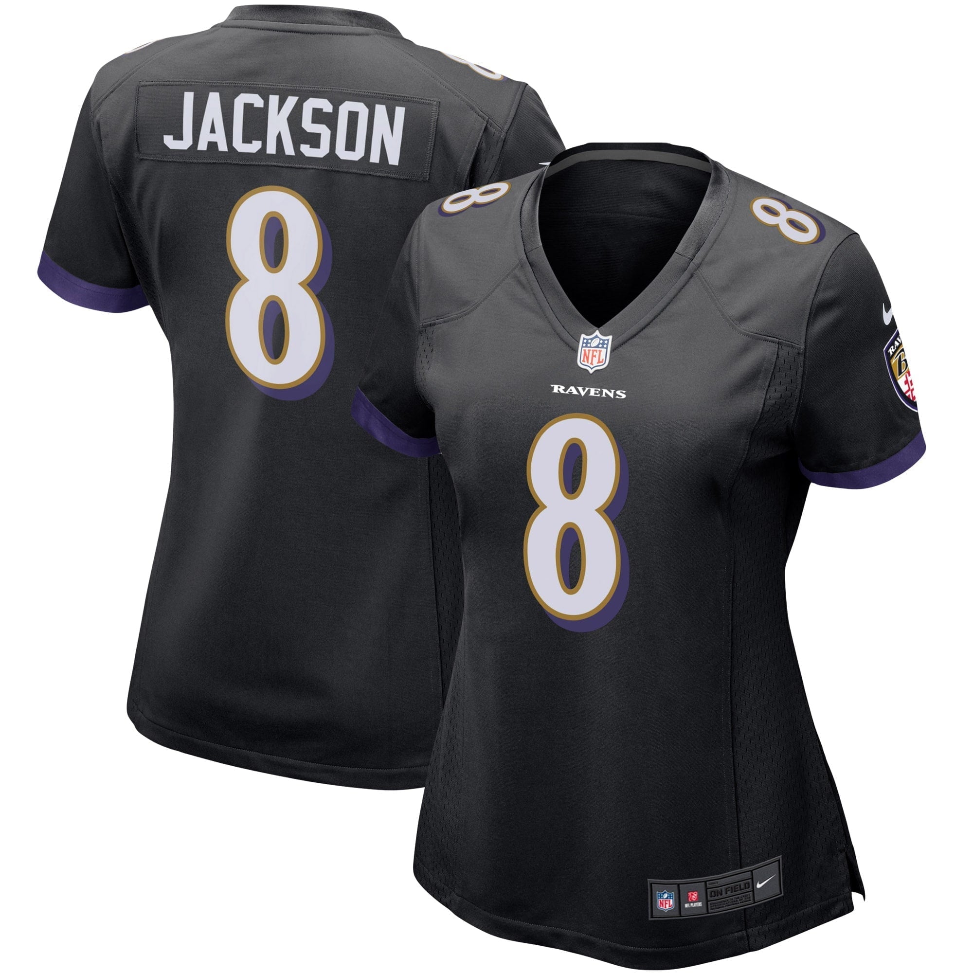 Women's Nike Lamar Jackson Black Baltimore Ravens Game Jersey - vstockx