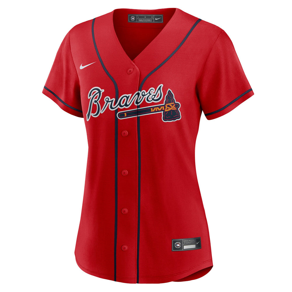 Women's Atlanta Braves Ronald Acuna Jr. Alternate Player Jersey - Red - vstockx
