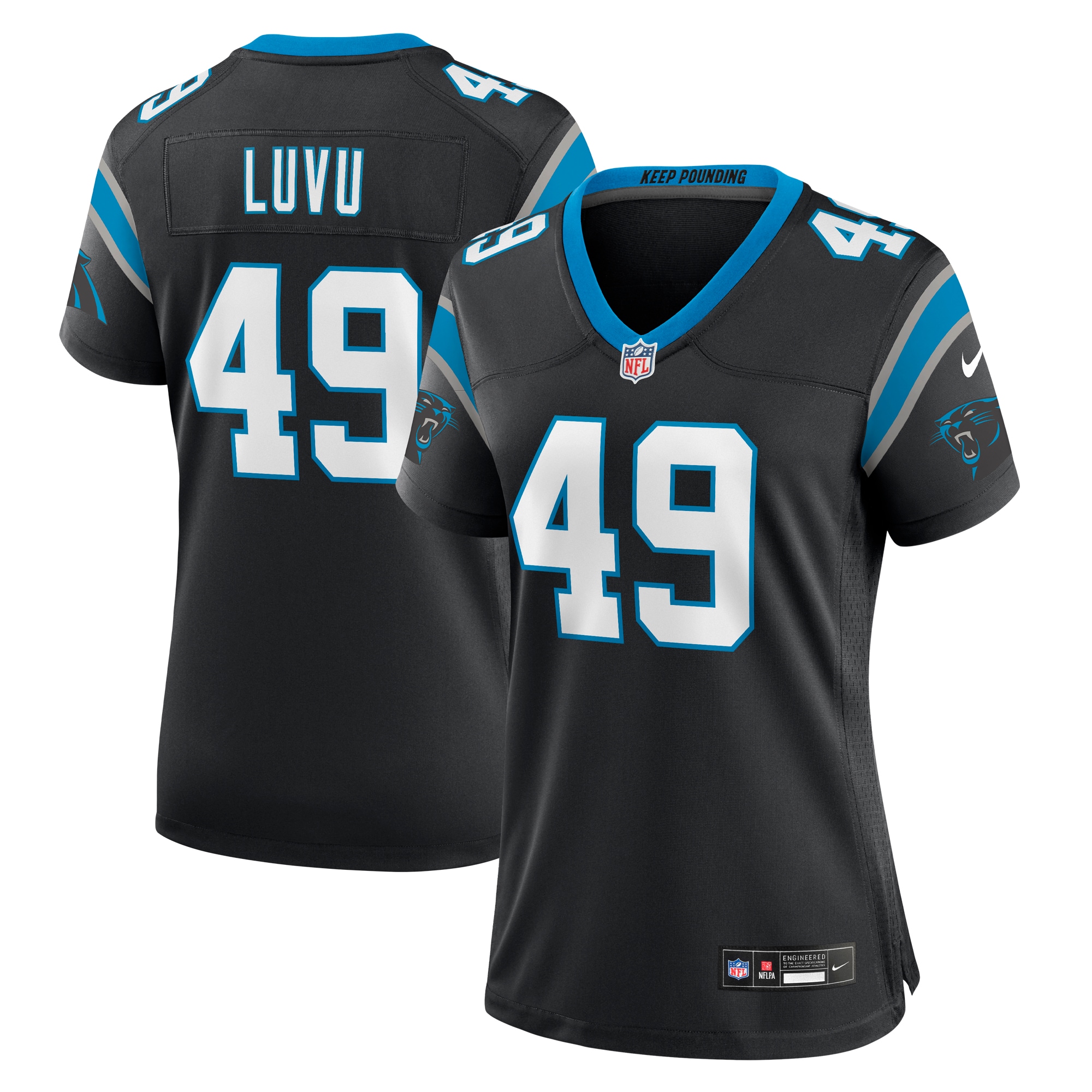Frankie Luvu Carolina Panthers Nike Women's Team Game Jersey - Black - vstockx