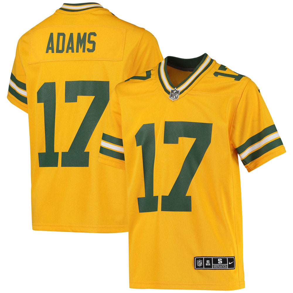 Youth Green Bay Packers Davante Adams Inverted Team Game Jersey Gold - vstockx