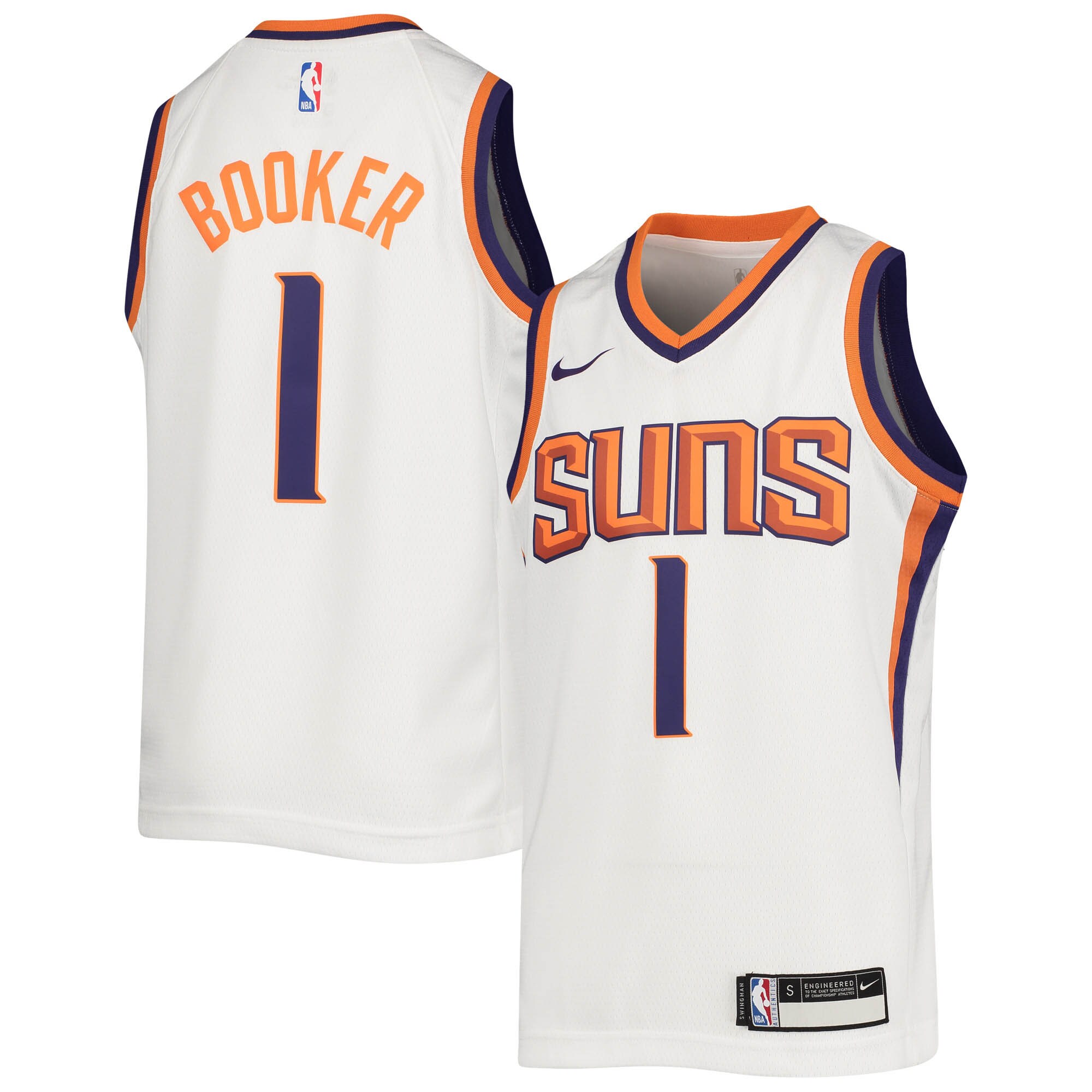 Devin Booker Phoenix Suns Nike Youth 2020/21 Swingman Jersey - Association Edition - White - vstockx