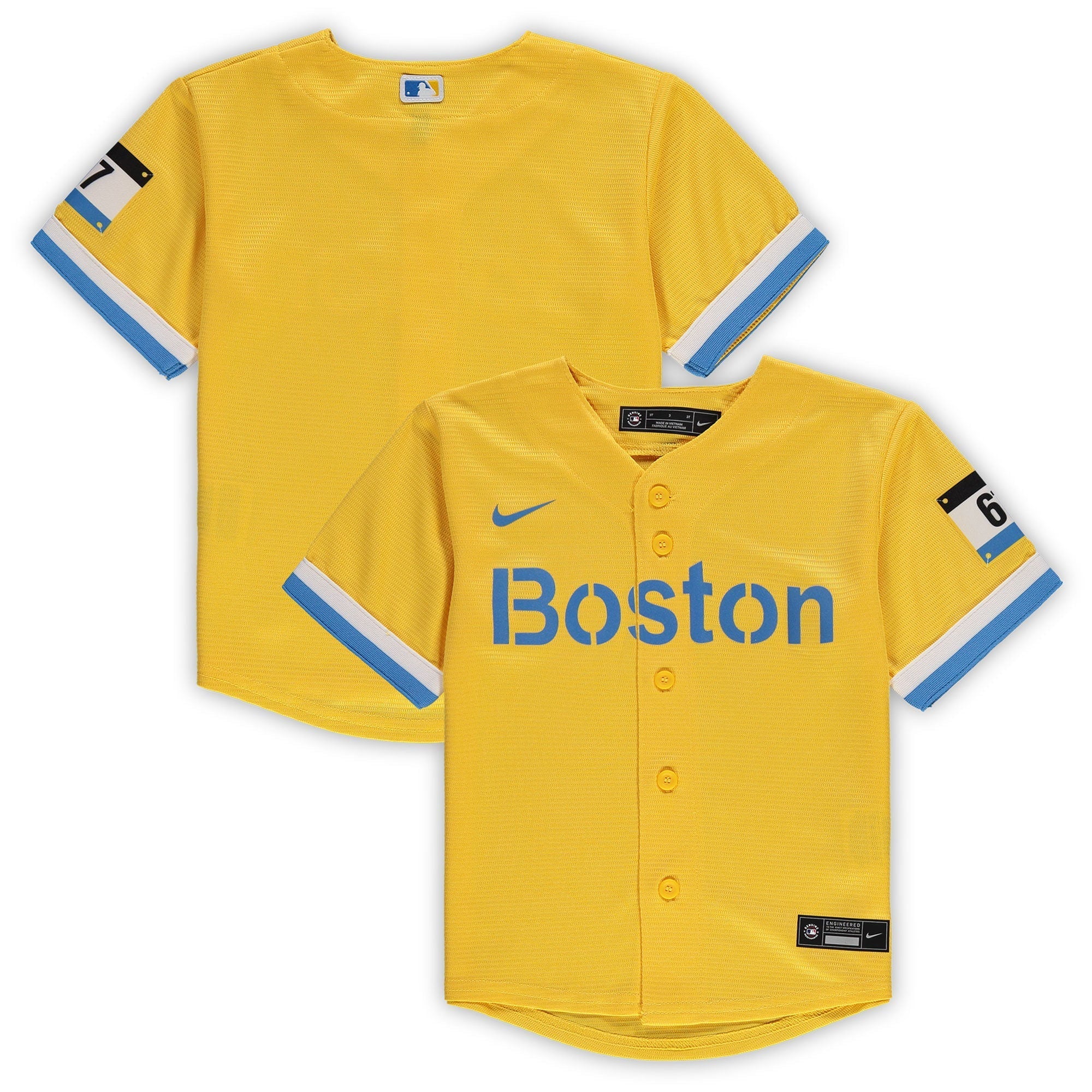 Toddler Nike Gold Boston Red Sox MLB City Connect Replica Team Jersey - vstockx