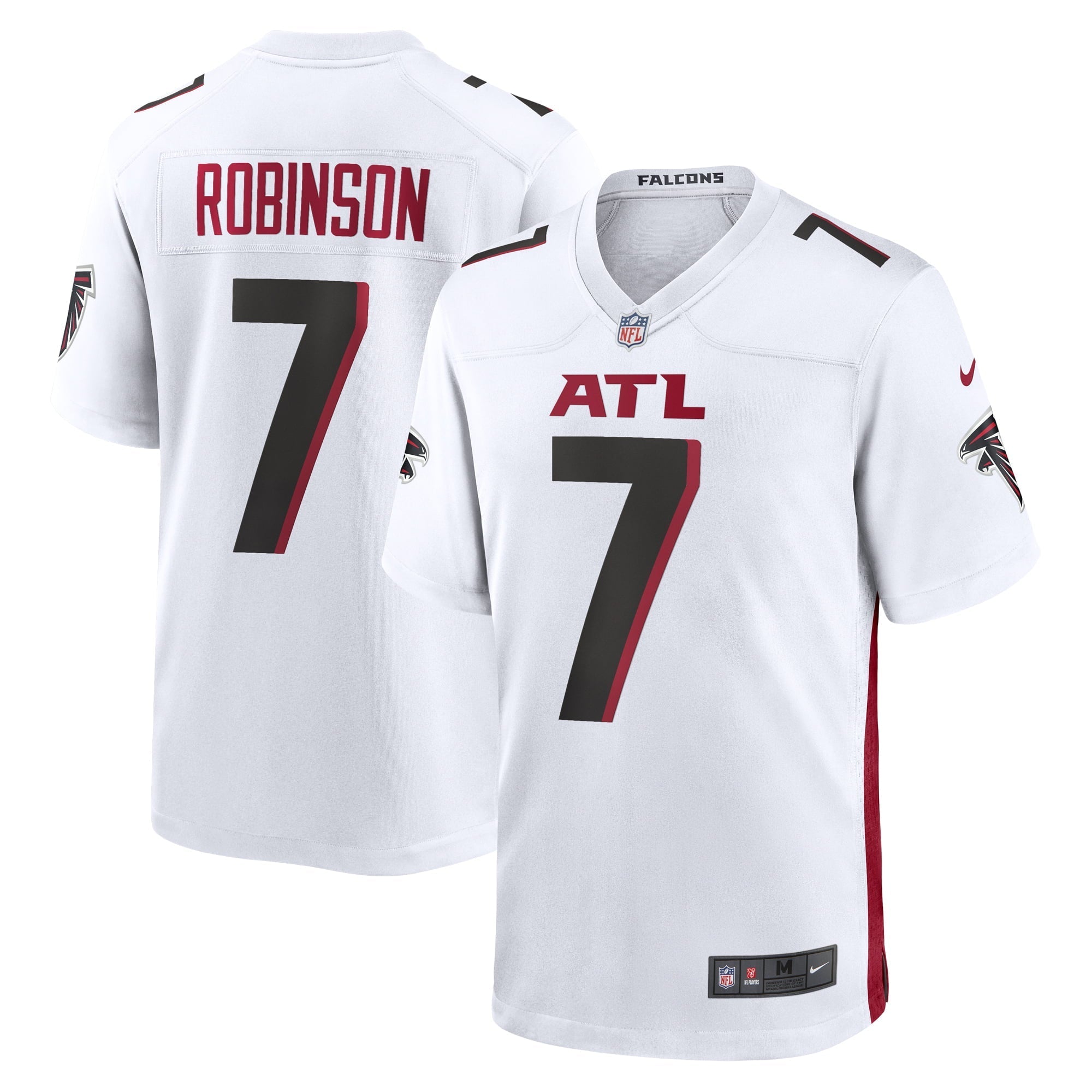 Men's Nike Bijan Robinson White Atlanta Falcons 2023 NFL Draft First Round Pick Game Jersey - vstockx