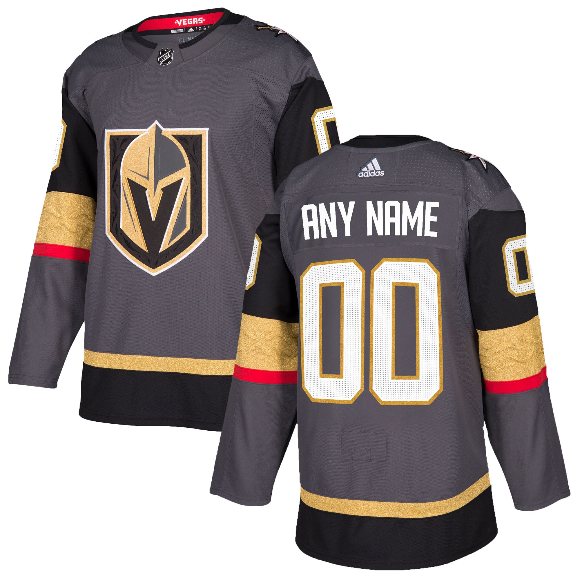Vegas Golden Knights adidas Alternate Authentic Custom Jersey - Gray - vstockx