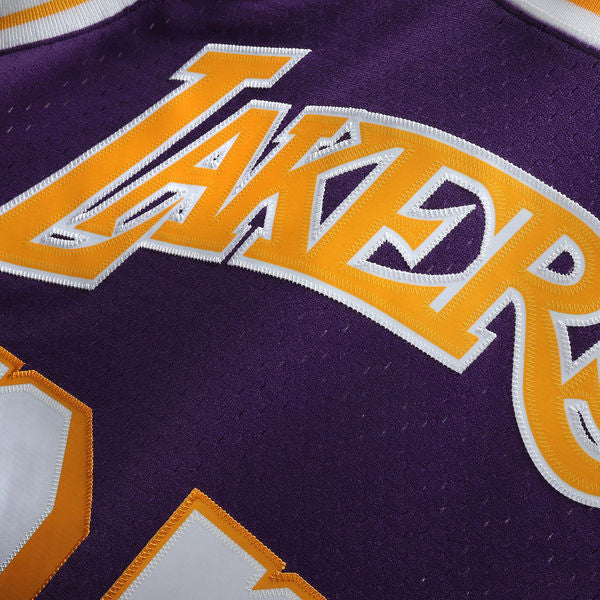 Men's Los Angeles Lakers Magic Johnson Mitchell & Ness Purple 1984-85 Hardwood Classics Swingman Jersey - vstockx