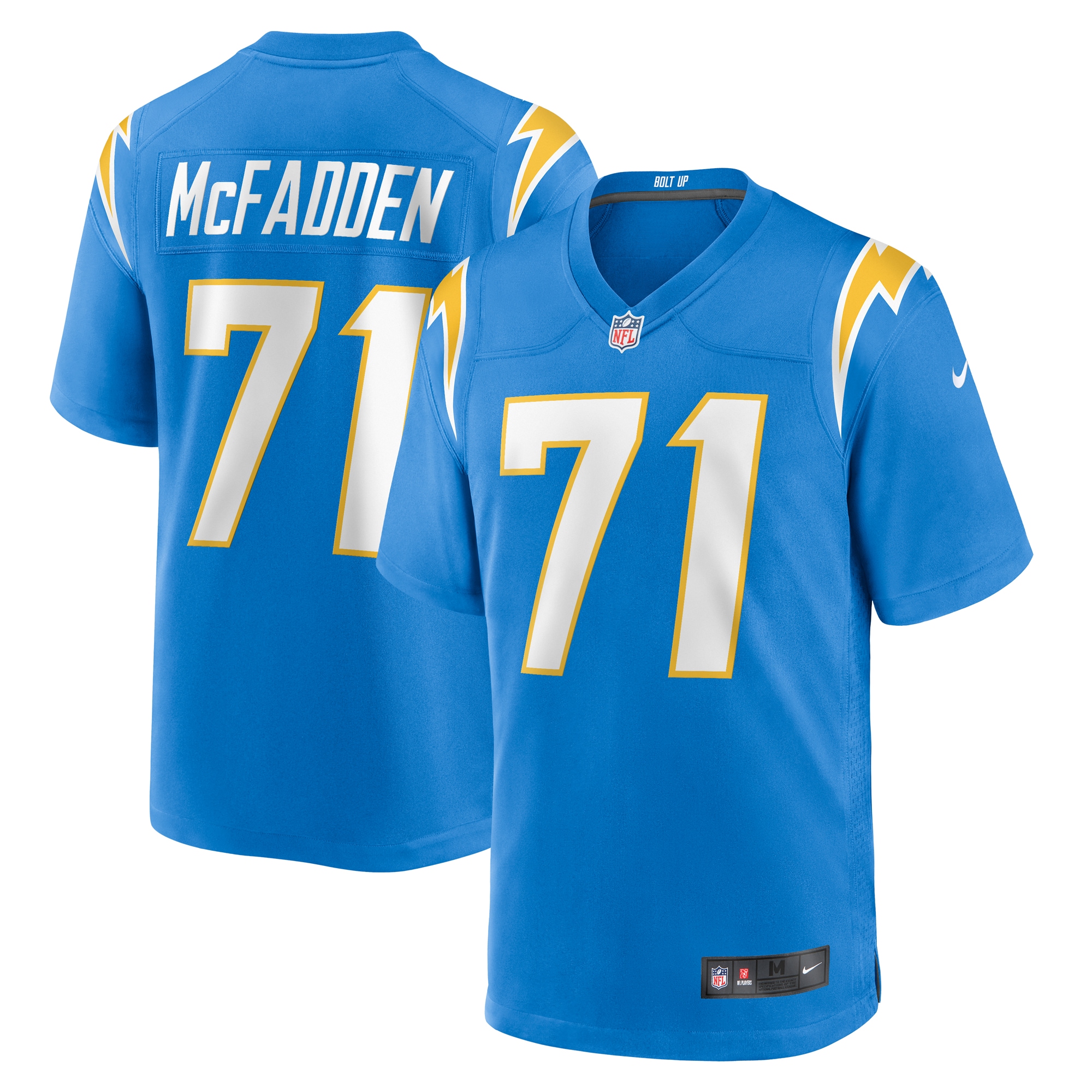 Jordans McFadden Los Angeles Chargers Nike Team Game Jersey - Powder Blue - vstockx