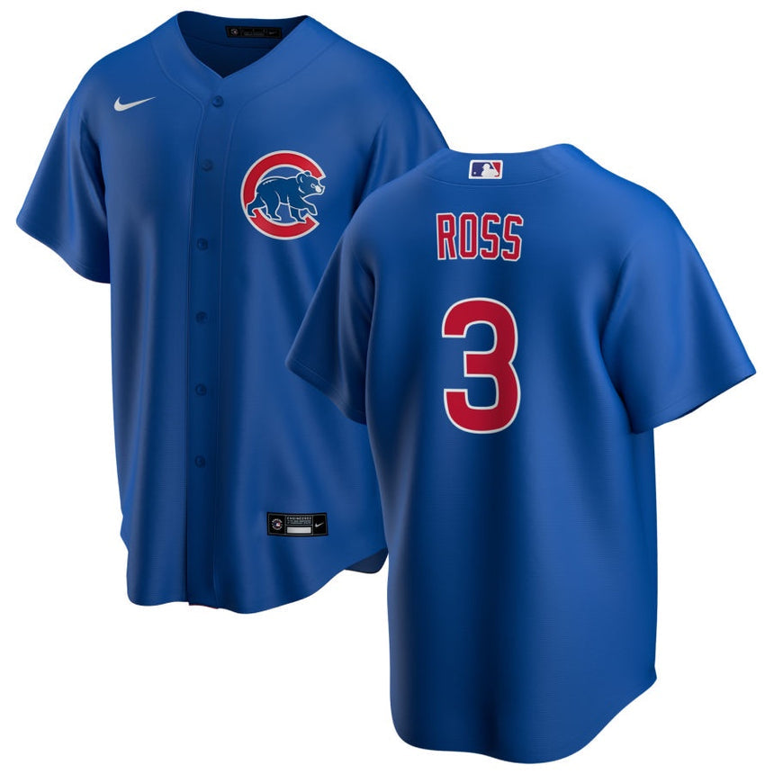 Men's David Ross Chicago Cubs Blue Alternate Premium Stitch Replica Jersey - vstockx