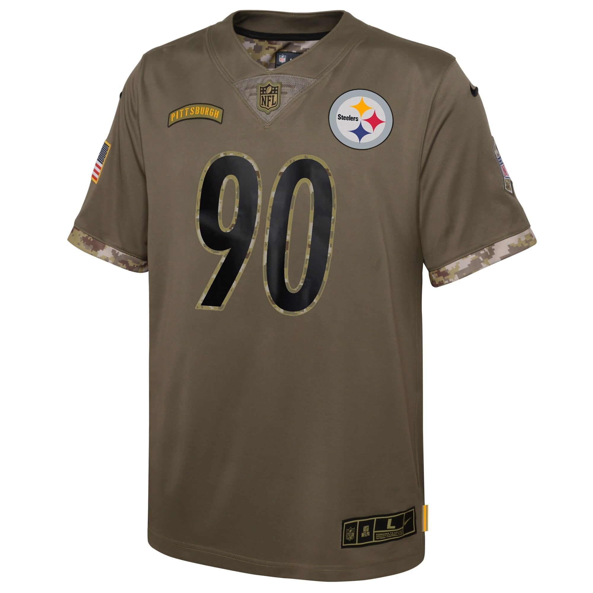 Youth Nike Olive Pittsburgh Steelers 2022 Salute To Service Player Limited Jersey - vstockx