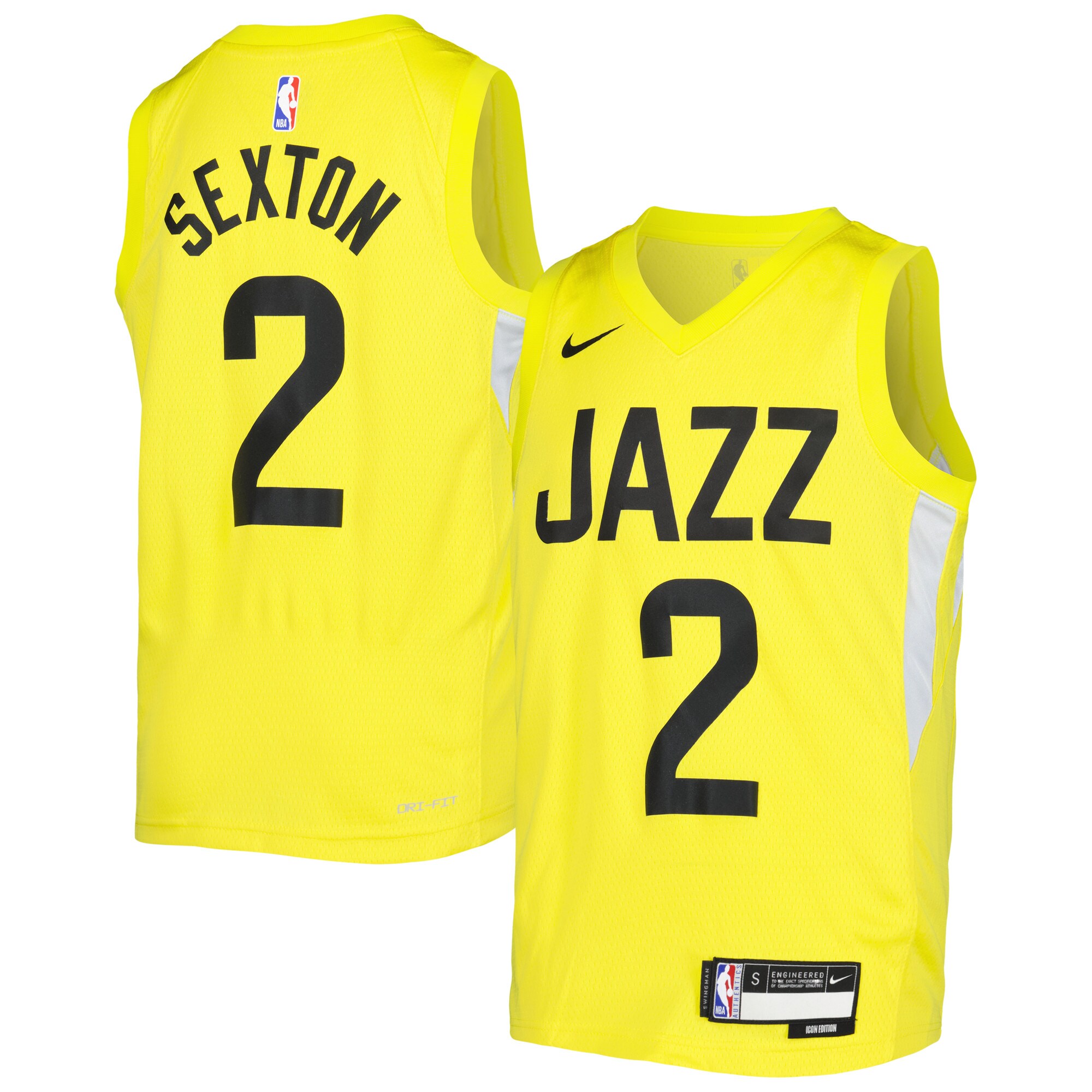 Collin Sexton Utah Jazz Nike Youth 2021/22 Swingman Jersey - Icon Edition - Yellow - vstockx