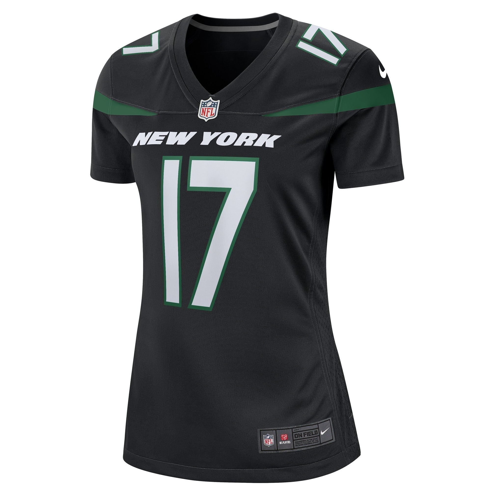 Women's Nike Garrett Wilson Stealth Black New York Jets Alternate Game Player Jersey - vstockx