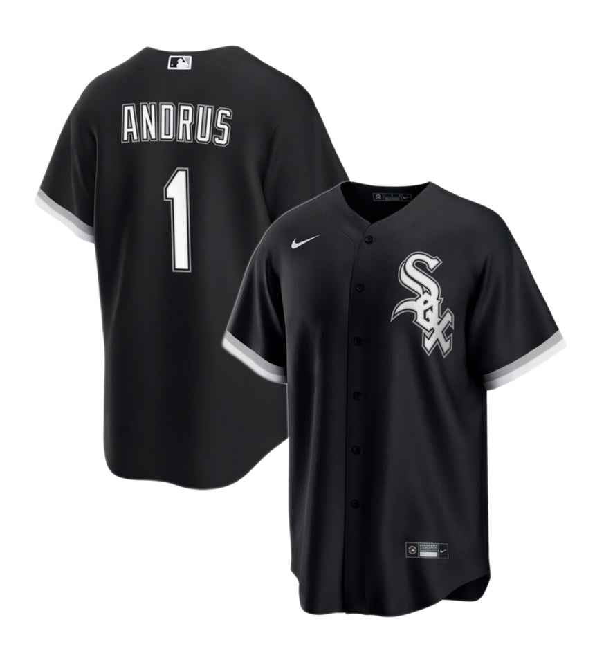 Men's Elvis Andrus Chicago White Sox Black Alternate Premium Stitch Replica Jersey - vstockx