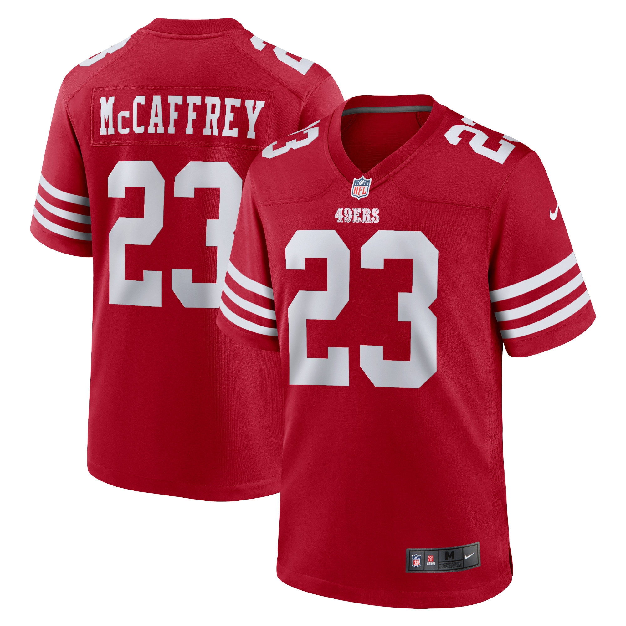 Christian McCaffrey San Francisco 49ers Nike Game Player Jersey - Scarlet - vstockx