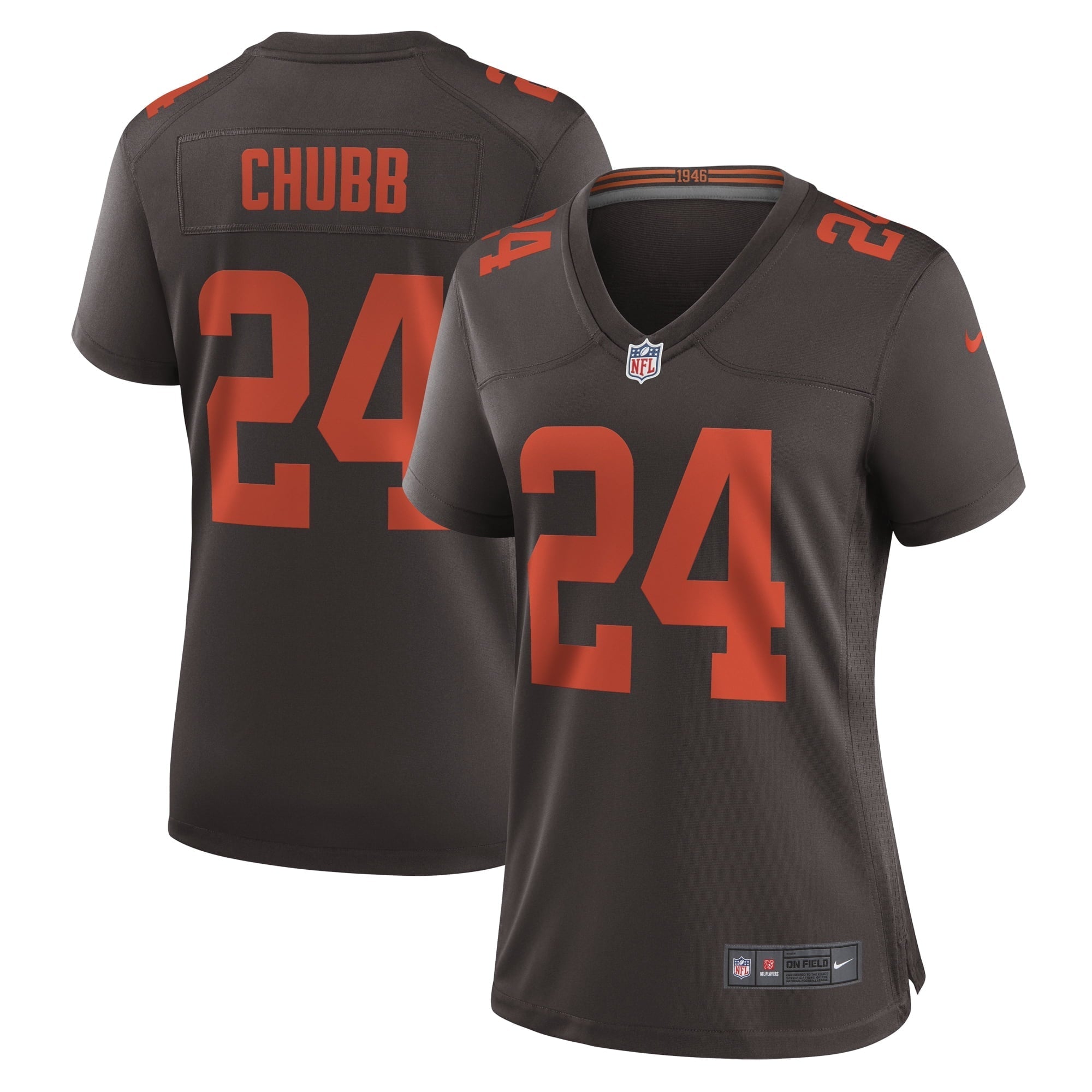 Women's Nike Nick Chubb Brown Cleveland Browns Alternate Game Jersey - vstockx