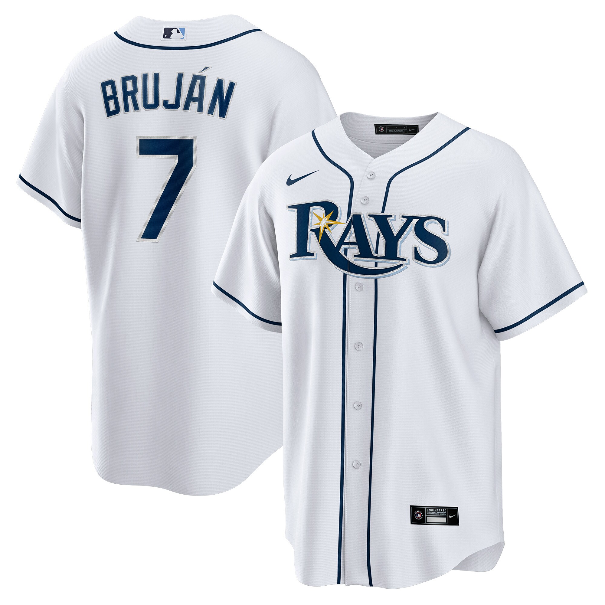 Vidal Brujan Tampa Bay Rays Nike Home Replica Player Jersey - White - vstockx