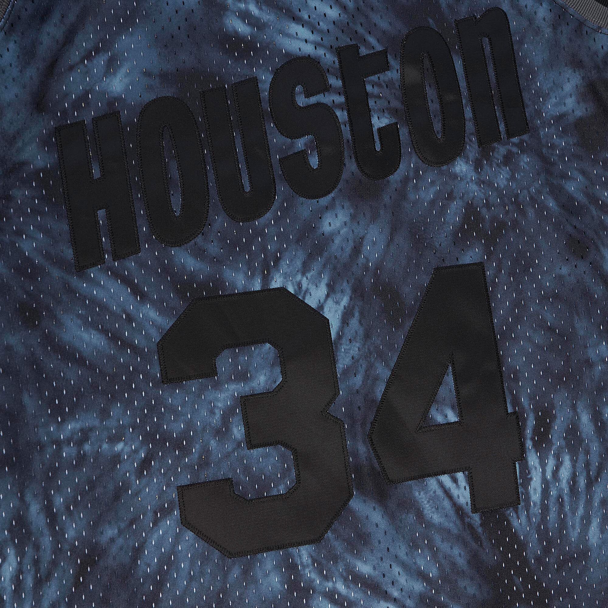 Hakeem Olajuwon Houston Rockets Mitchell & Ness Hardwood Classics 1993/94 Tie-Dye Swingman Jersey - Black - vstockx
