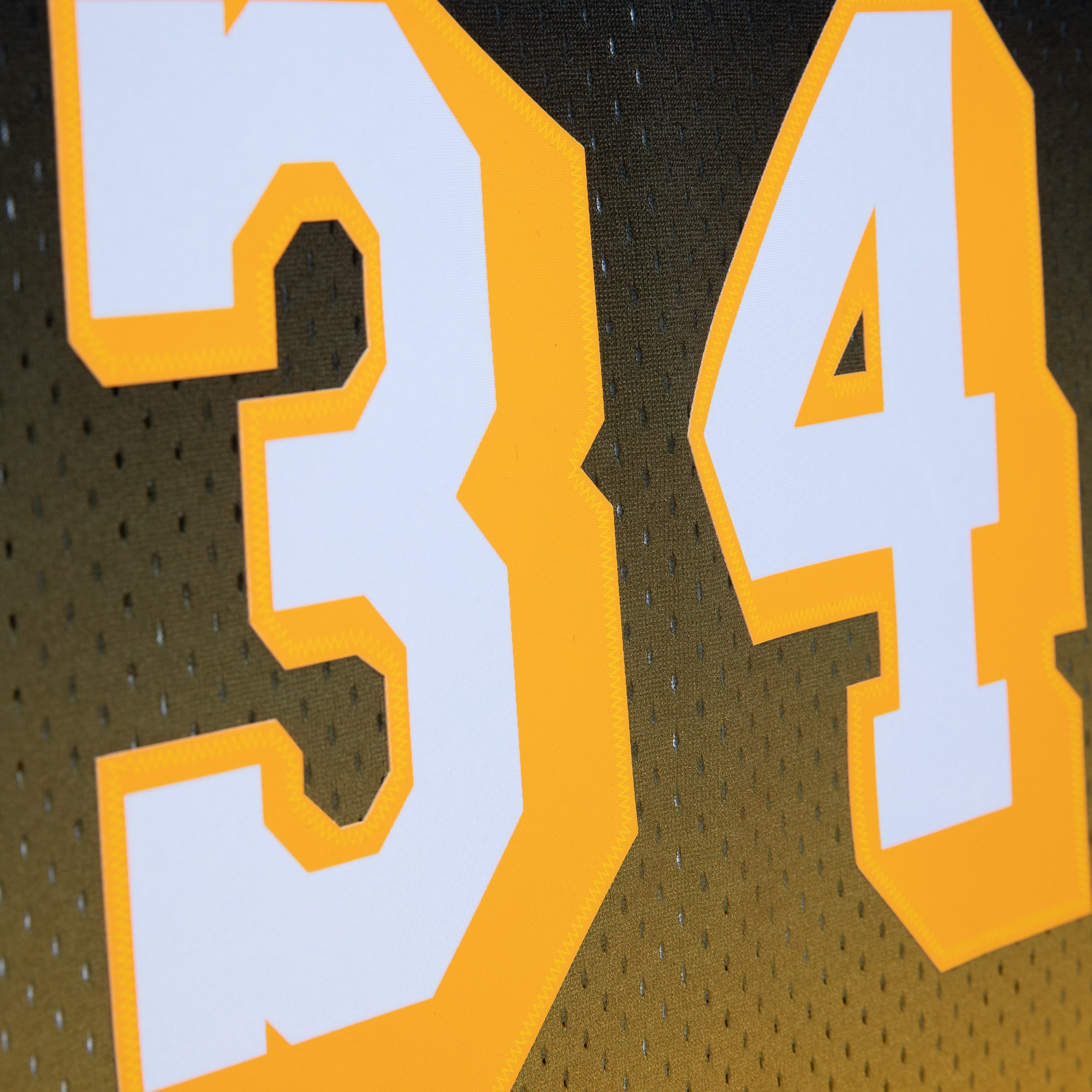 Shaquille O'Neal Los Angeles Lakers Mitchell & Ness 1996/97 Hardwood Classics Fadeaway Swingman Player Jersey - Gold/Black - vstockx